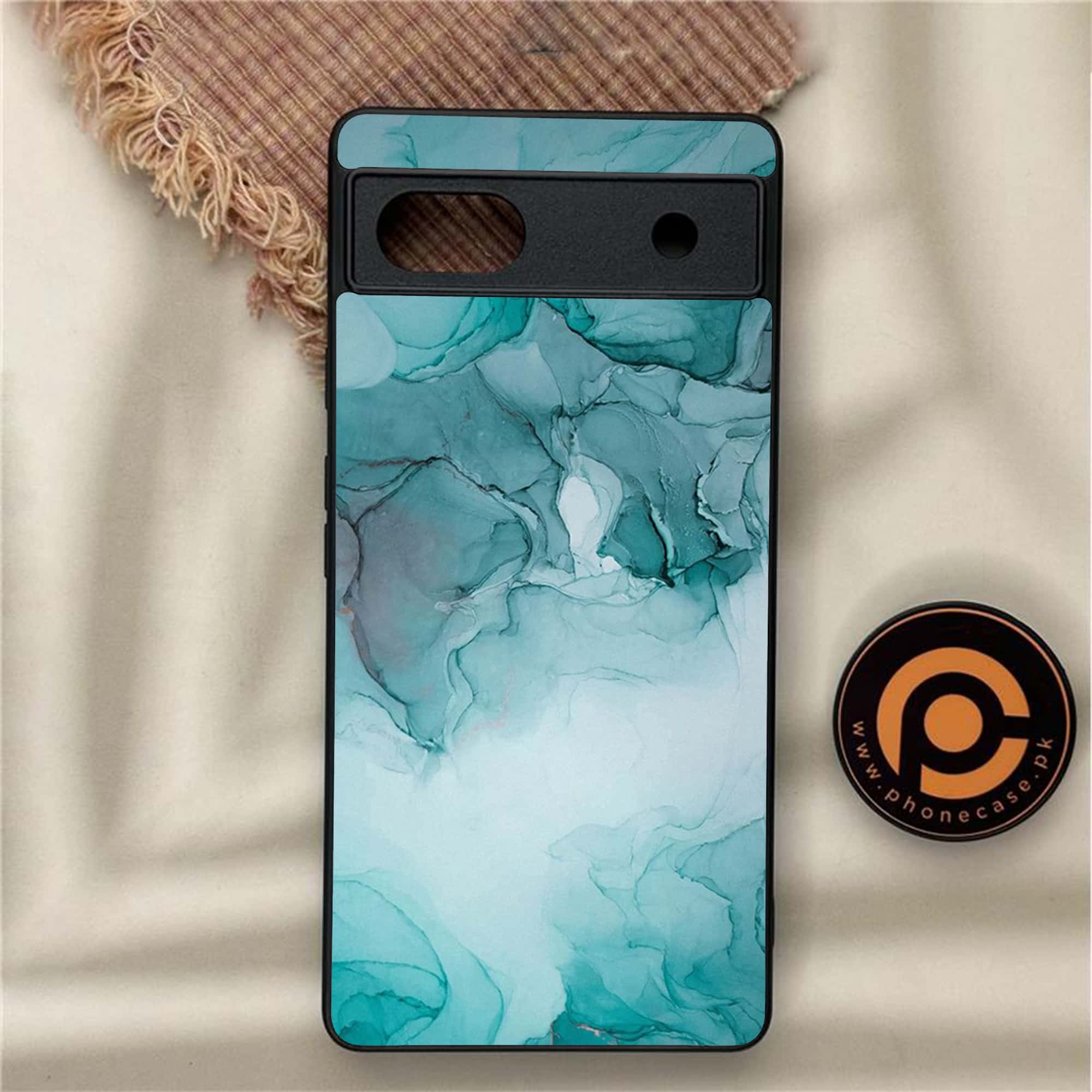 Google Pixel 6A - Blue Marble Series - Premium Metal Printed soft Bumper Shock Proof Case