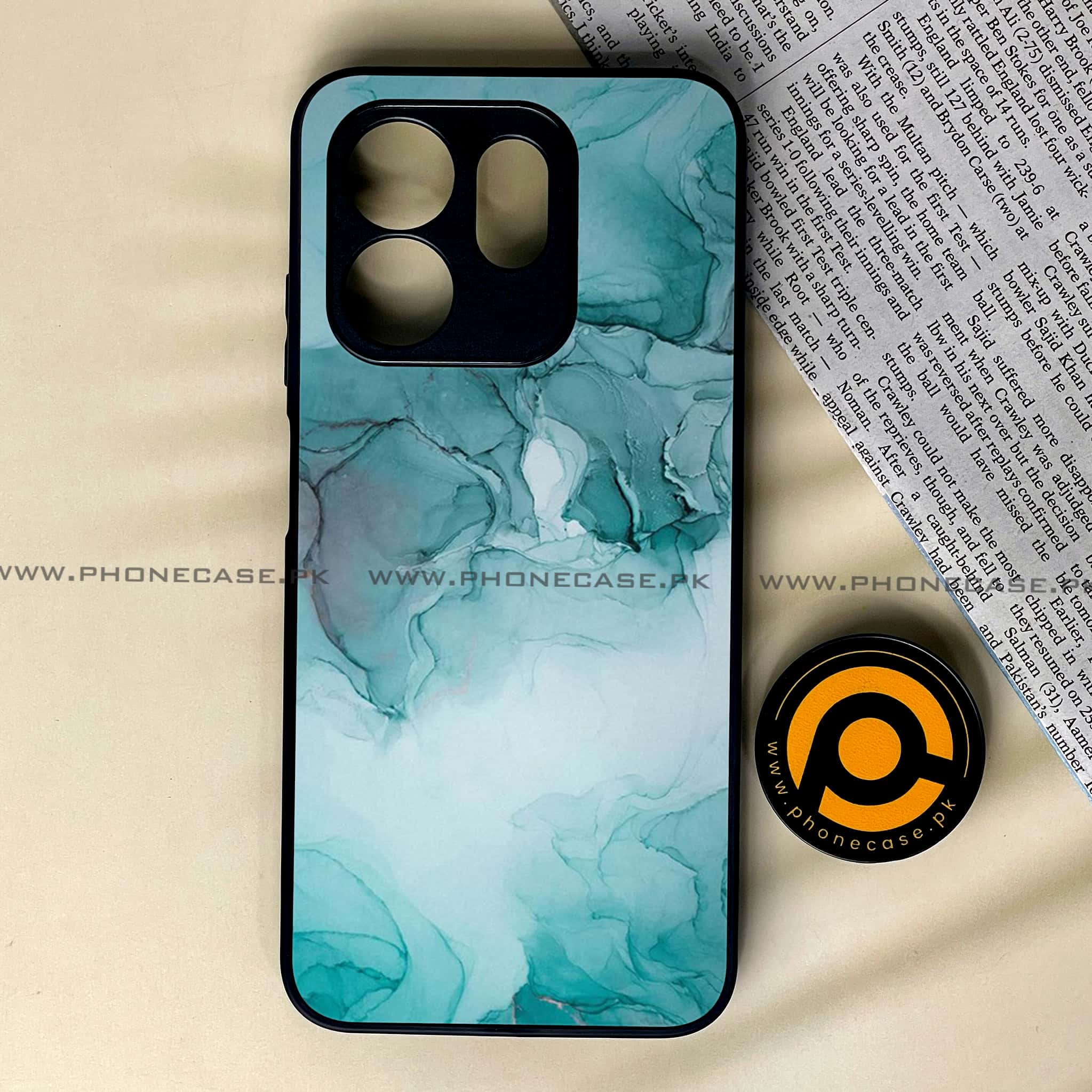 Infinix Smart 9 HD - Blue Marble Series - Premium Metal Printed soft Bumper shock Proof Case