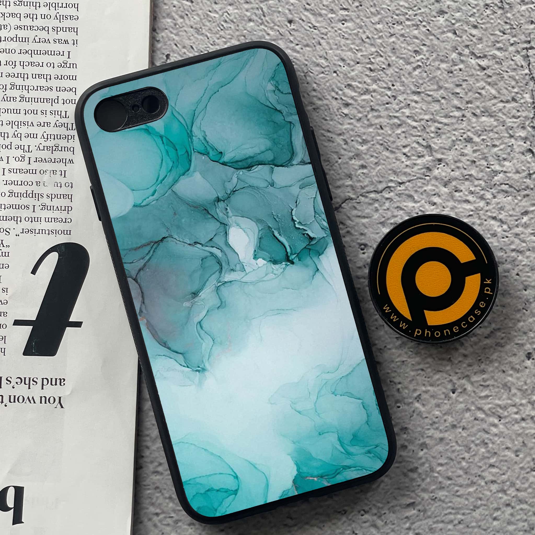 iPhone 7 / 8 - Blue Marble Series - Premium Printed Glass soft Bumper shock Proof Case