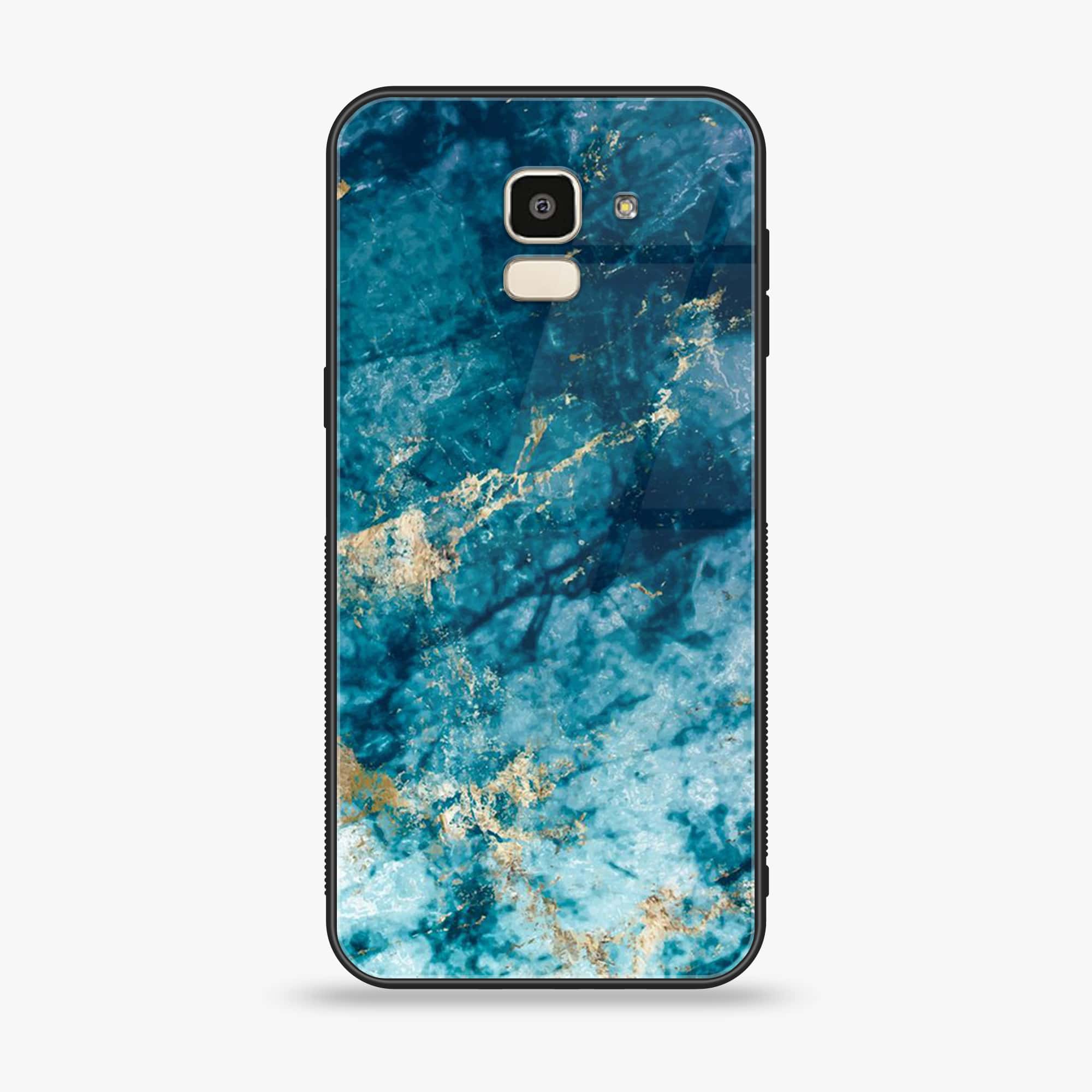 Samsung Galaxy J6 (2018) - Blue Marble Series - Premium Printed Glass soft Bumper shock Proof Case
