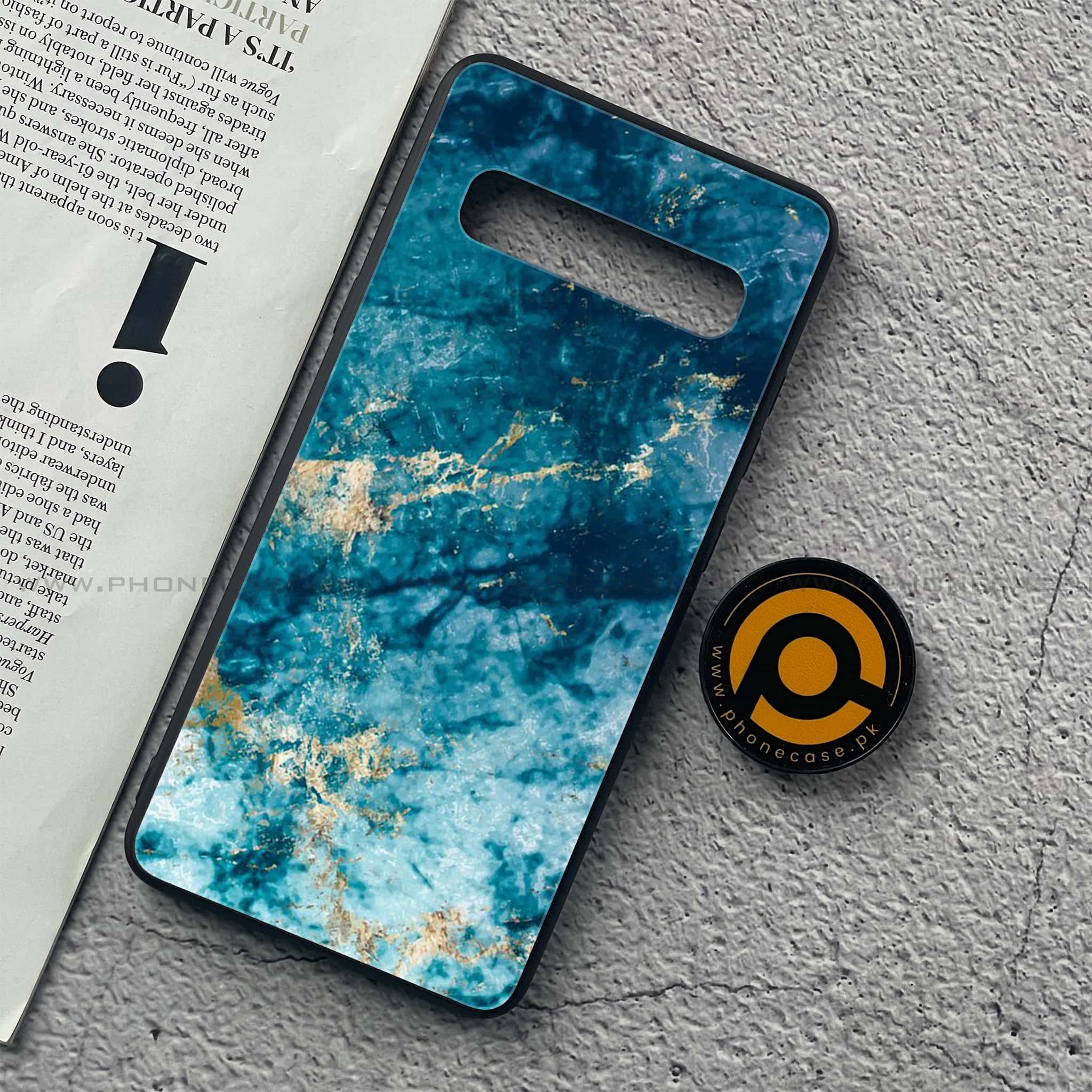 Samsung Galaxy S10 5G - Blue Marble Series - Premium Printed Glass soft Bumper shock Proof Case