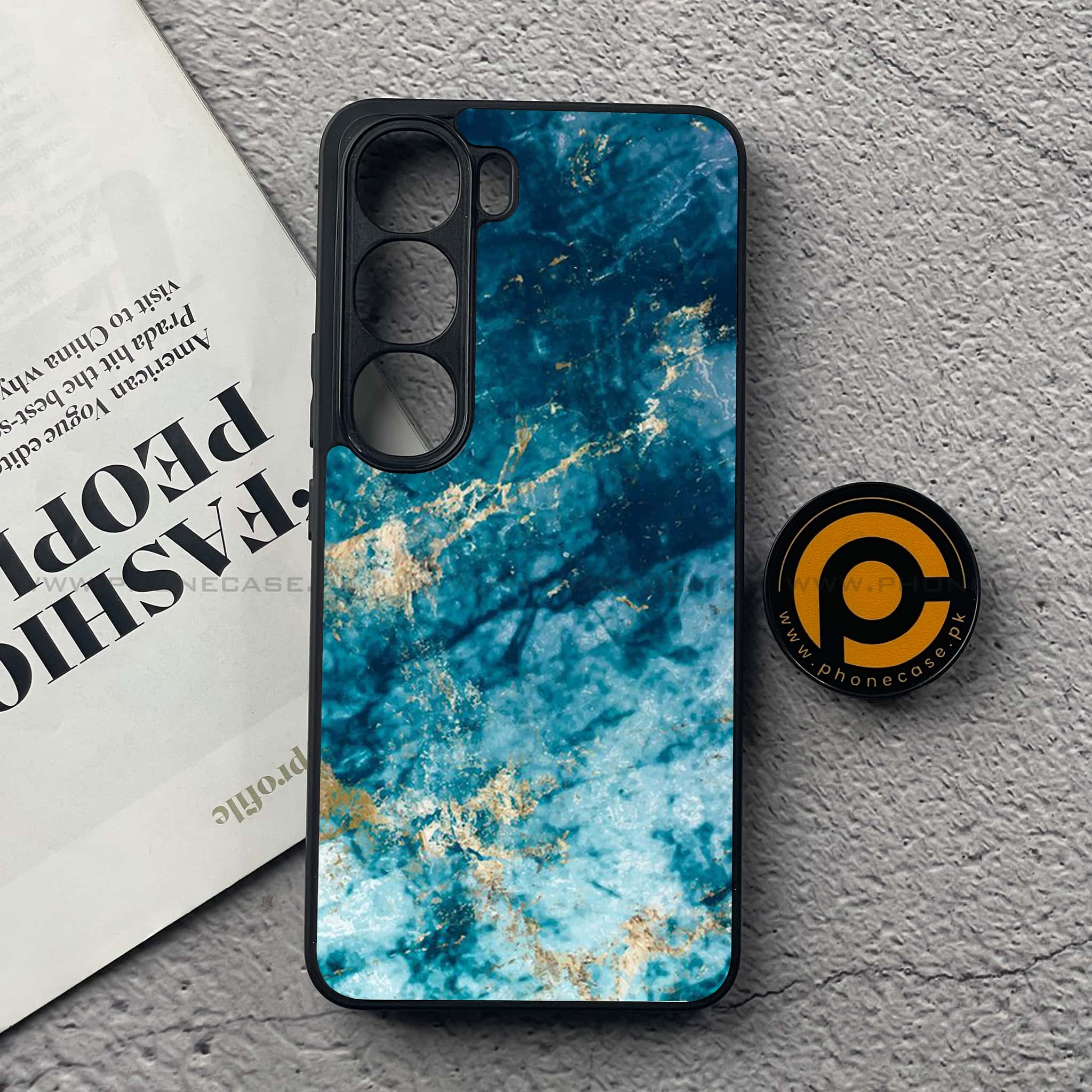 Vivo V40 Lite (IDN) - Blue Marble Series - Premium Metal Printed soft Bumper Shock Proof Case