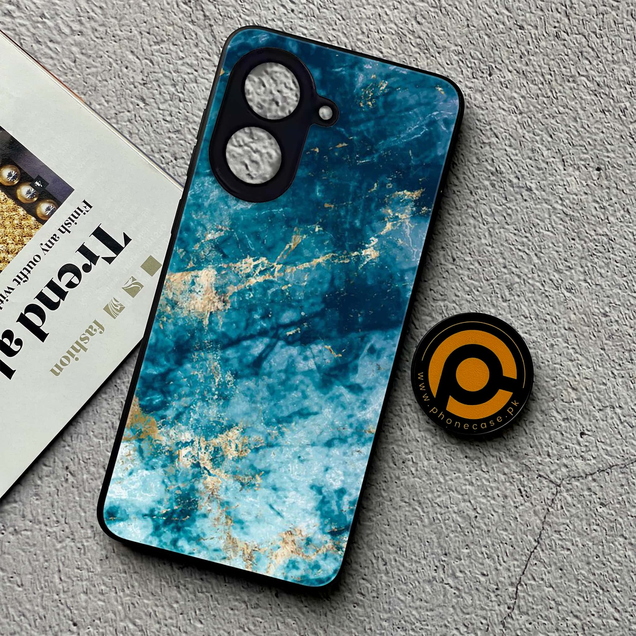 Xiaomi Redmi A5 - Blue Marble Series - Premium Metal Printed soft Bumper shock Proof Case