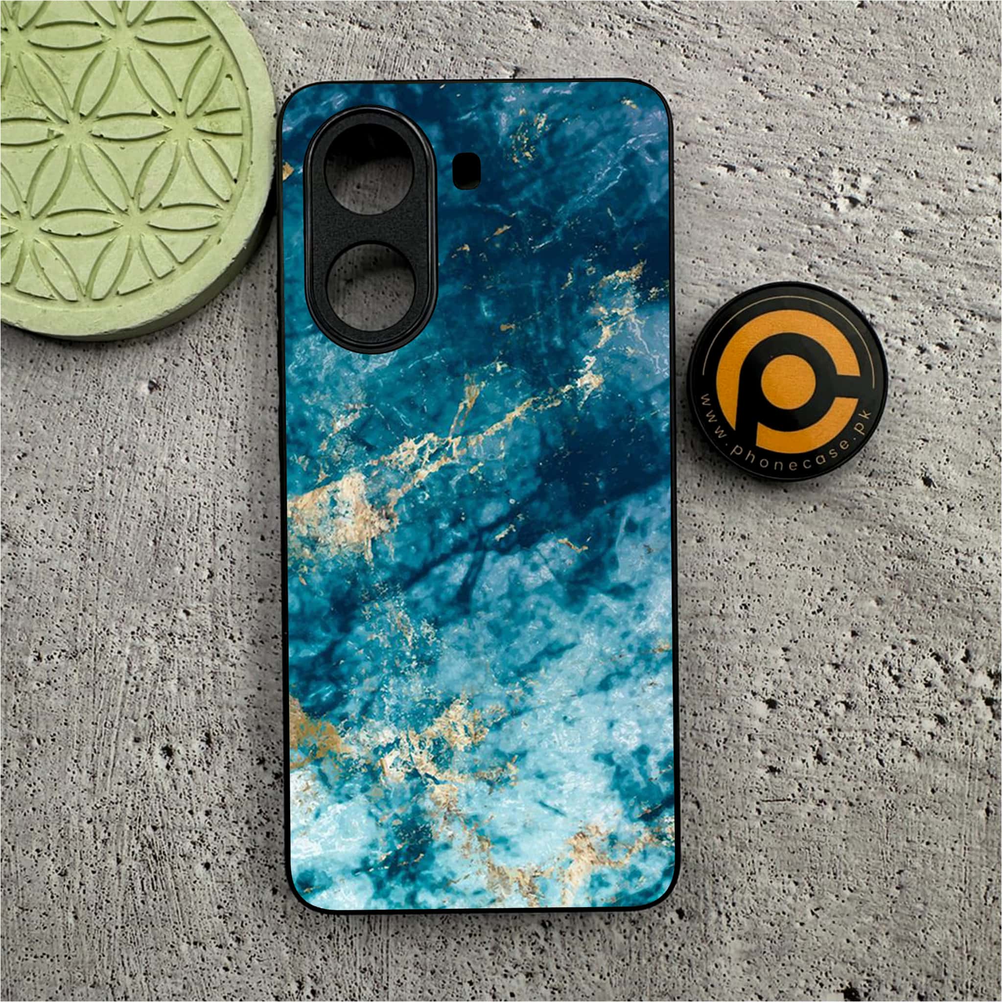 Xiaomi Redmi Turbo 4 - Blue Marble Series - Premium Metal Printed soft Bumper shock Proof Case
