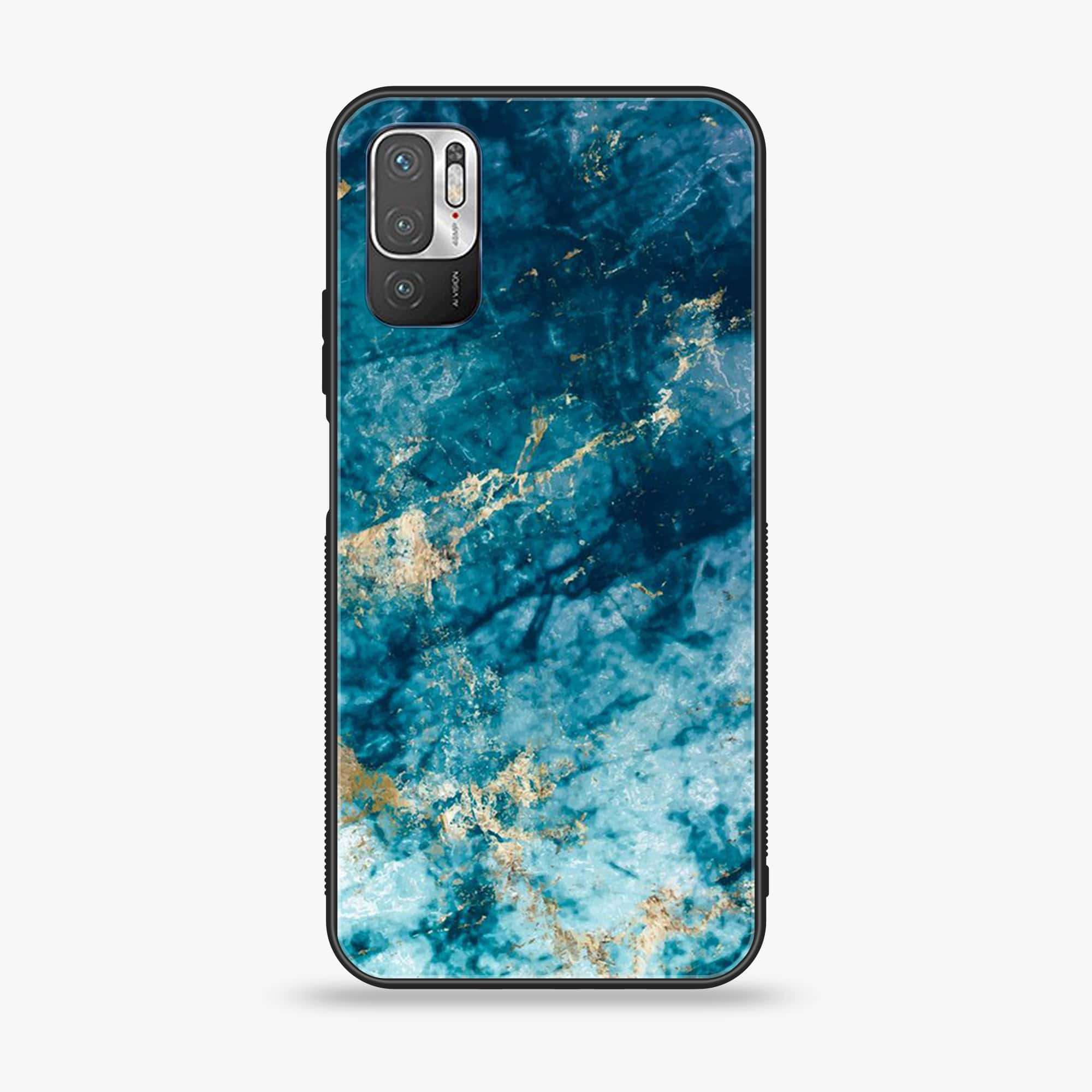 Xiaomi Redmi Note 10 5G - Blue Marble Series - Premium Printed Glass soft Bumper shock Proof Case