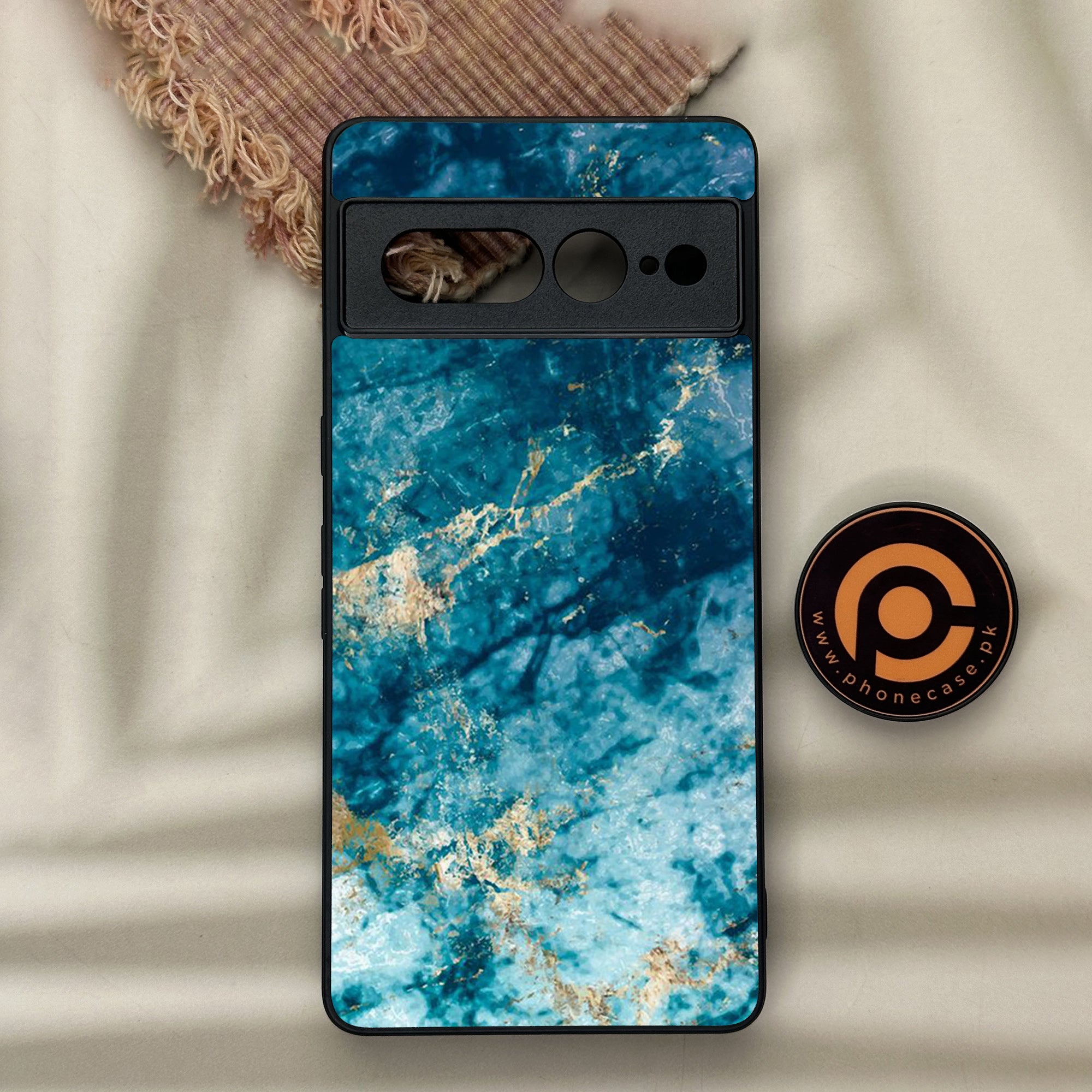 Google Pixel 7 Pro - Blue Marble Series - Premium Metal Printed soft Bumper Shock Proof Case