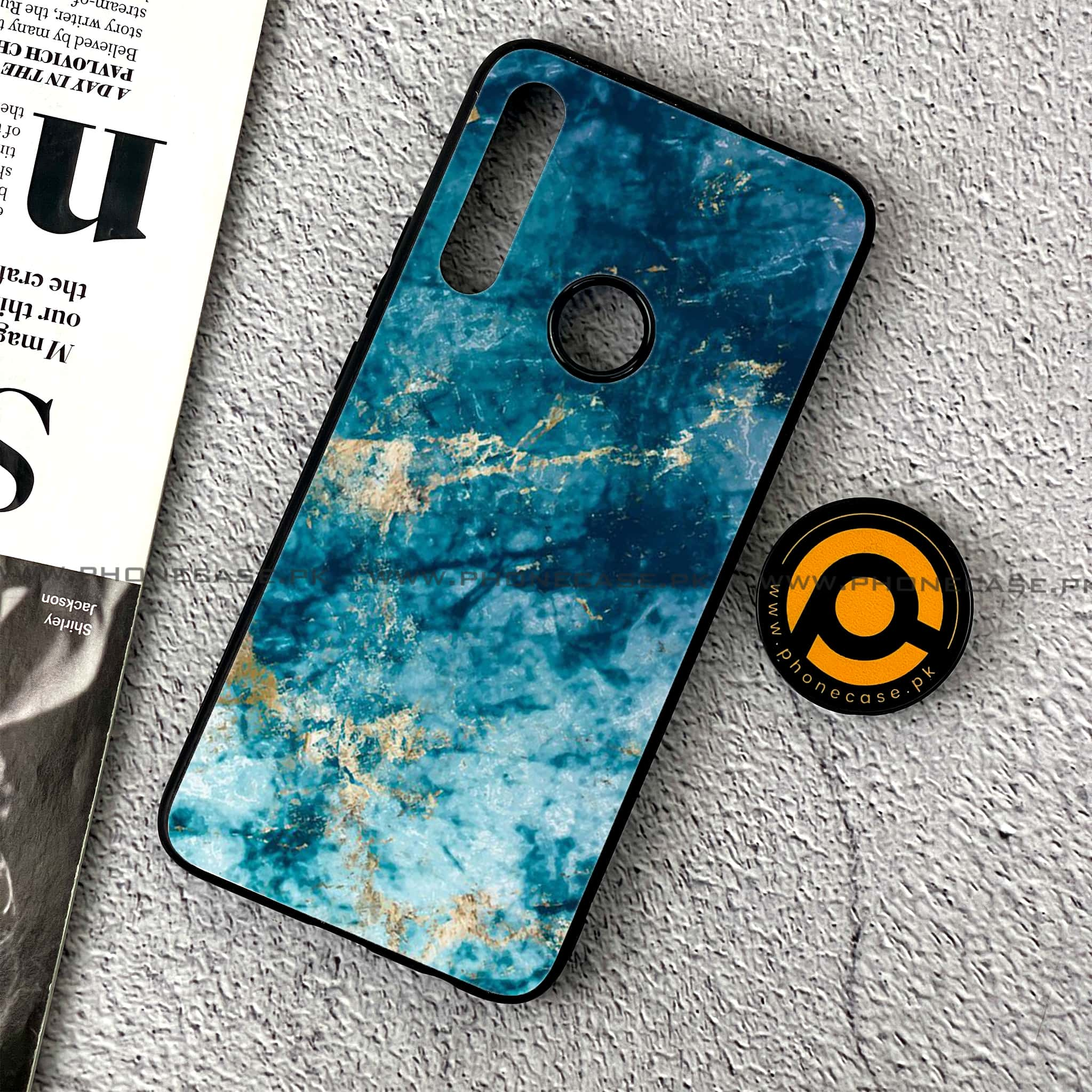 Huawei Y9 Prime (2019) - Blue Marble Series - Premium Printed Glass soft Bumper shock Proof Case