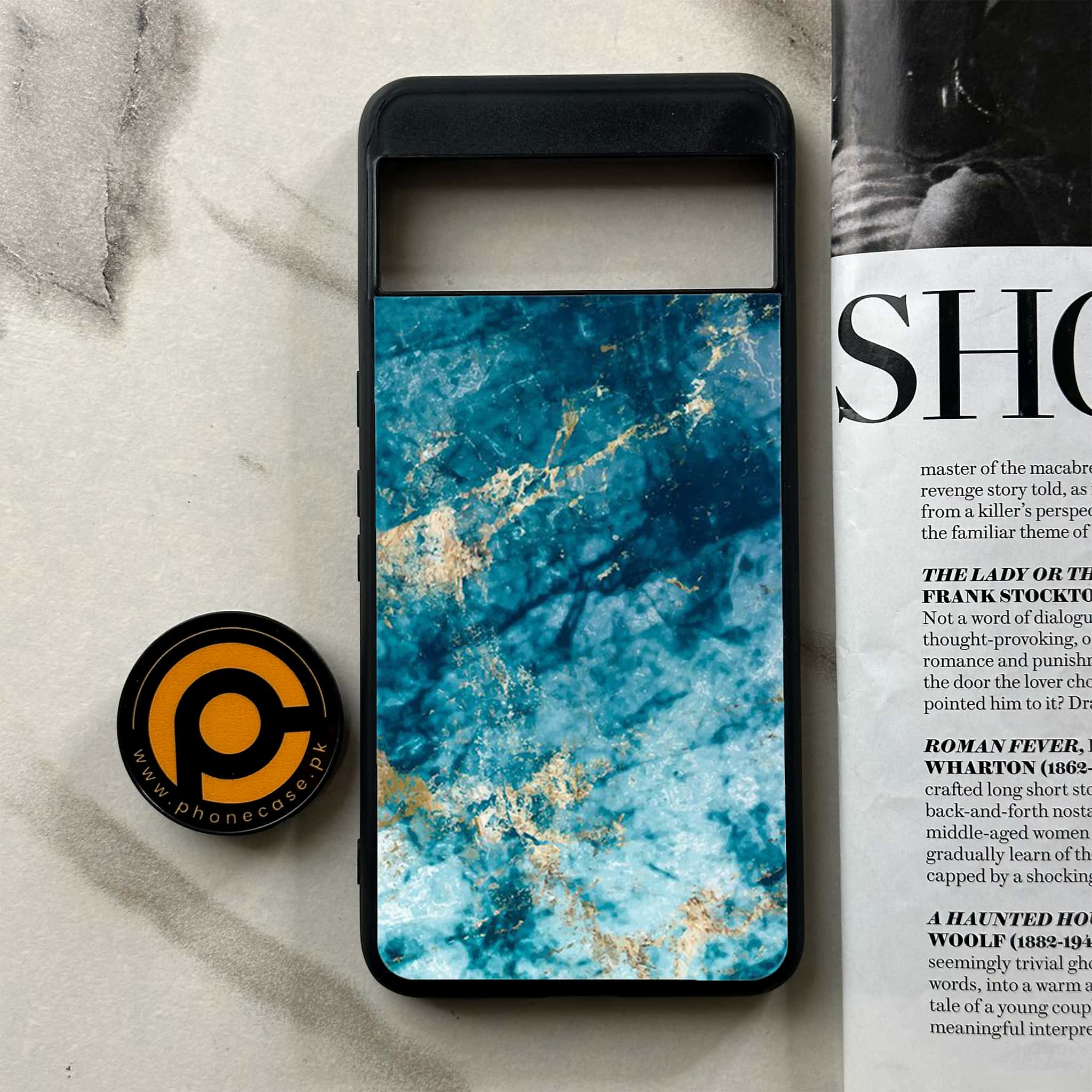 Google Pixel 8a - Blue Marble Series - Premium Printed soft Bumper Shock Proof Case