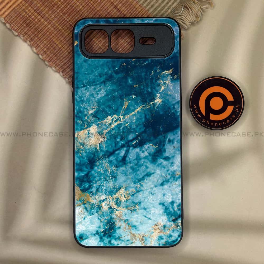 Infinix Smart 10 Plus - Blue Marble Series - Premium Metal Printed soft Bumper shock Proof Case