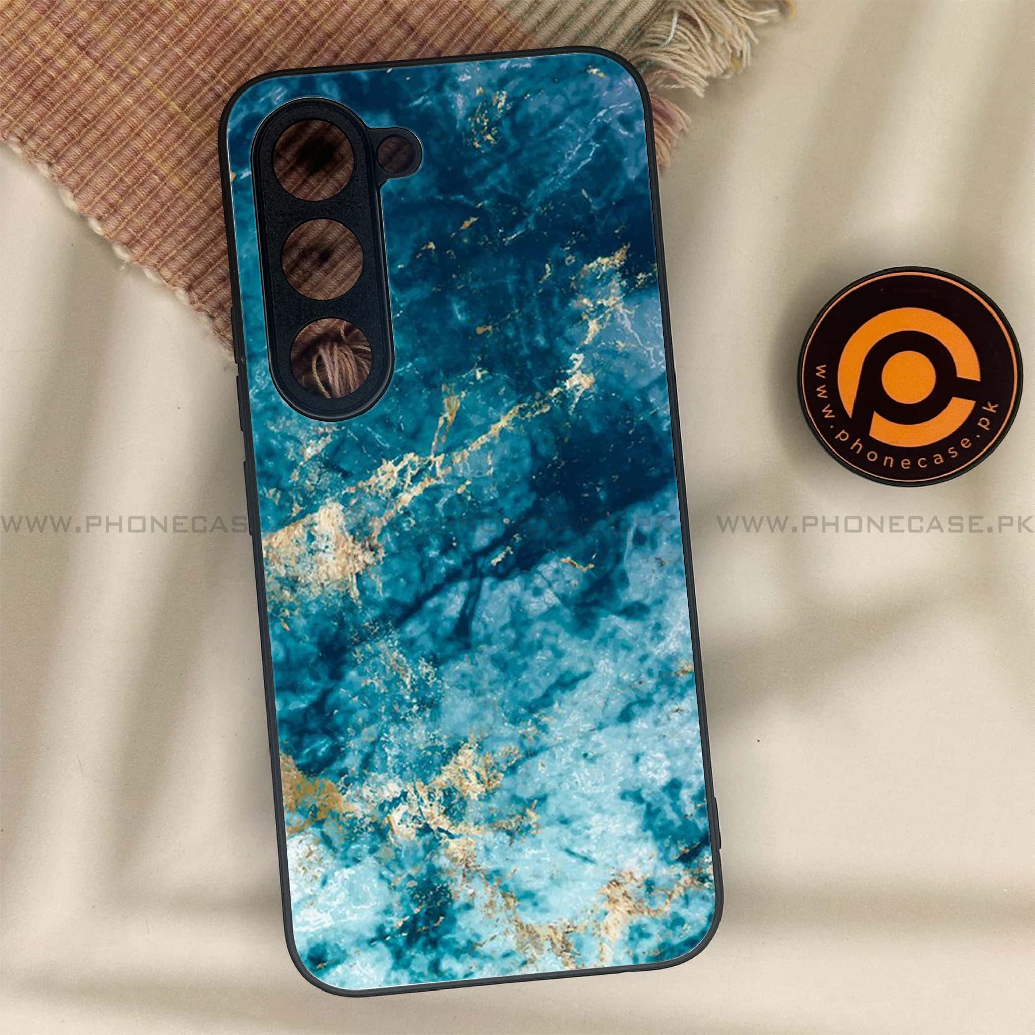Tecno Spark 40 Pro - Blue Marble Series - Premium Metal Printed soft Bumper shock Proof Case