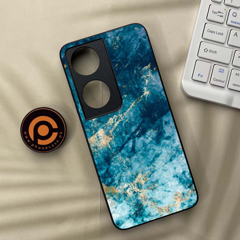 Honor X7b - Blue Marble Series - Premium Metal  Printed soft Bumper shock Proof Case