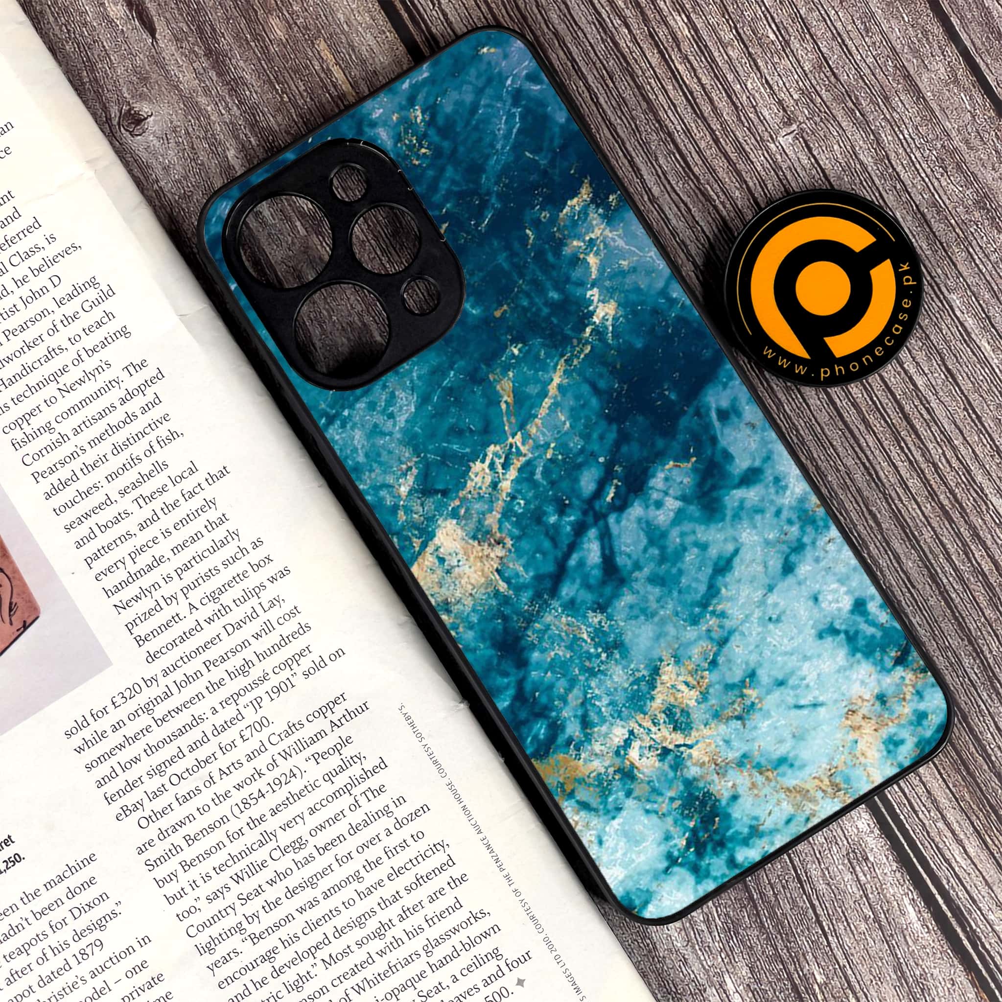 Xiaomi Redmi 12 - Blue Marble Series - Premium Printed Glass soft Bumper shock Proof Case
