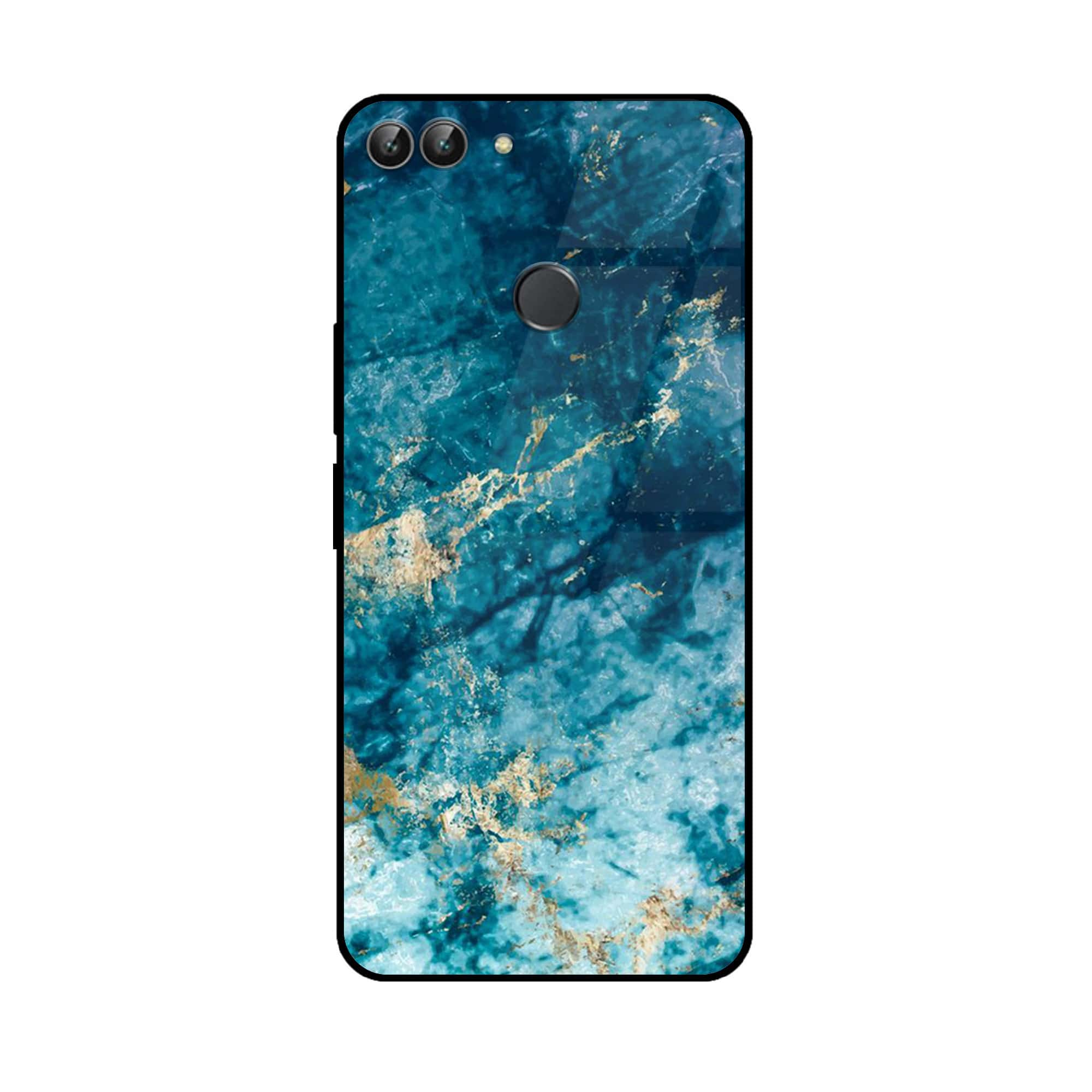 Huawei P Smart - Blue Marble Series - Premium Printed Glass soft Bumper shock Proof Case