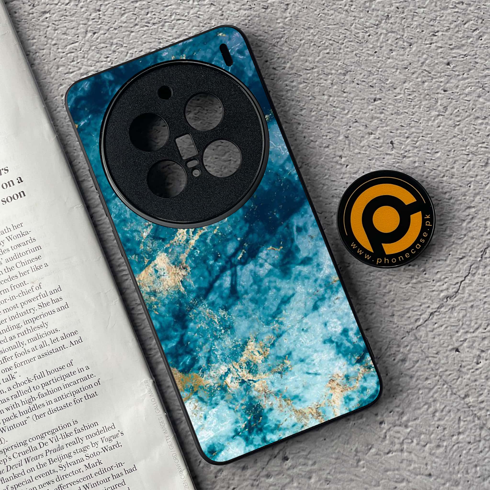 Vivo X200 Pro - Blue Marble Series - Premium Metal  Printed soft Bumper shock Proof Case