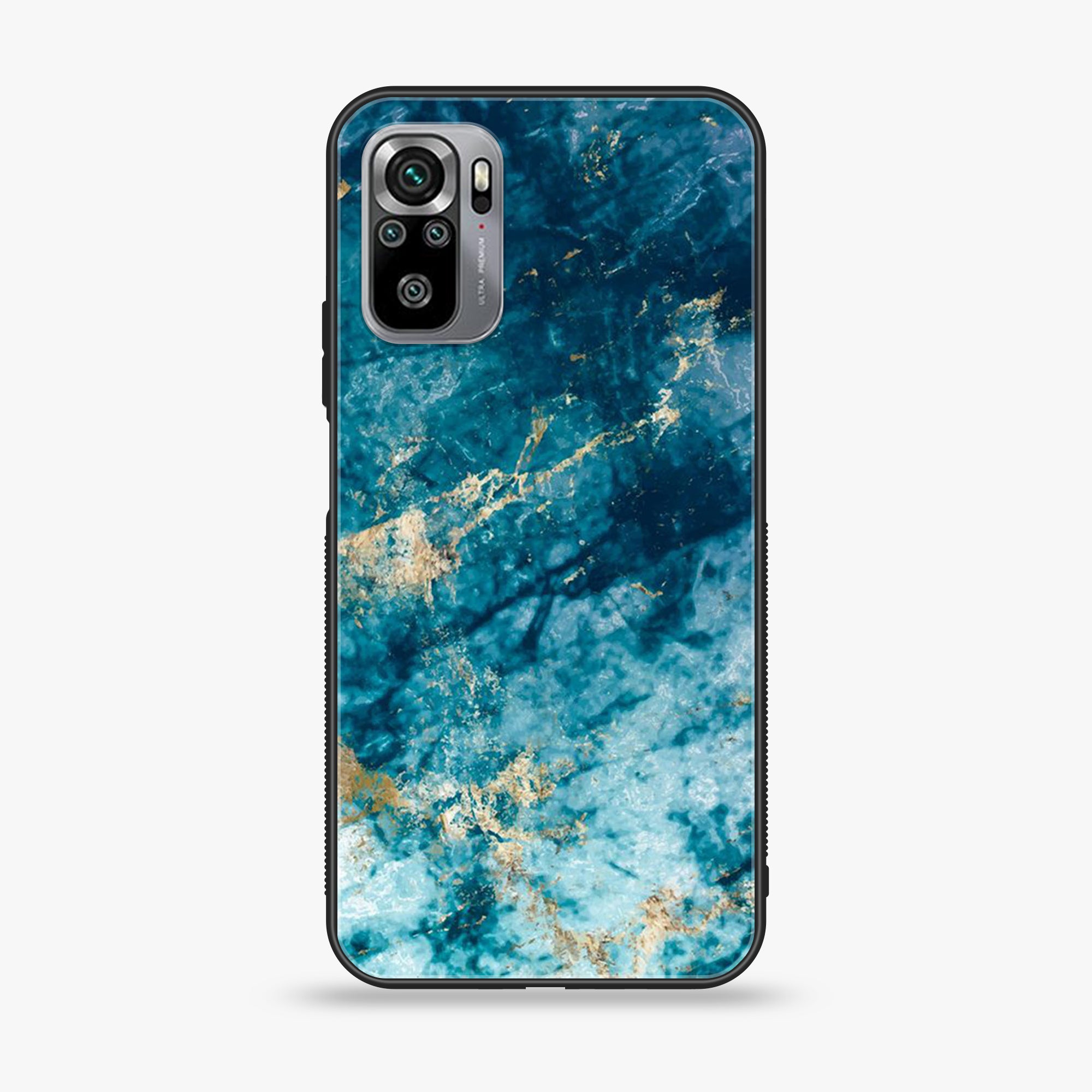 Xiaomi Redmi Note 10S - Blue Marble Series - Premium Printed Glass soft Bumper shock Proof Case