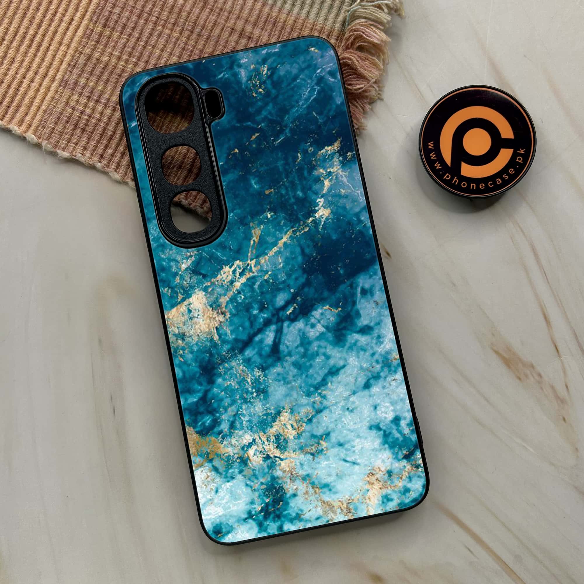 Vivo Y400 - Blue Marble Series - Premium Metal Printed soft Bumper shock Proof Case