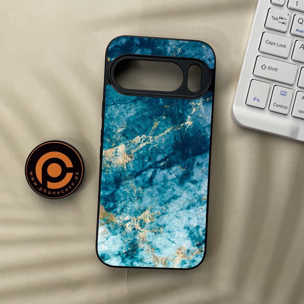 Google Pixel 10 Pro XL - Blue Marble Series - Premium Metal Printed soft Bumper Shock Proof Case