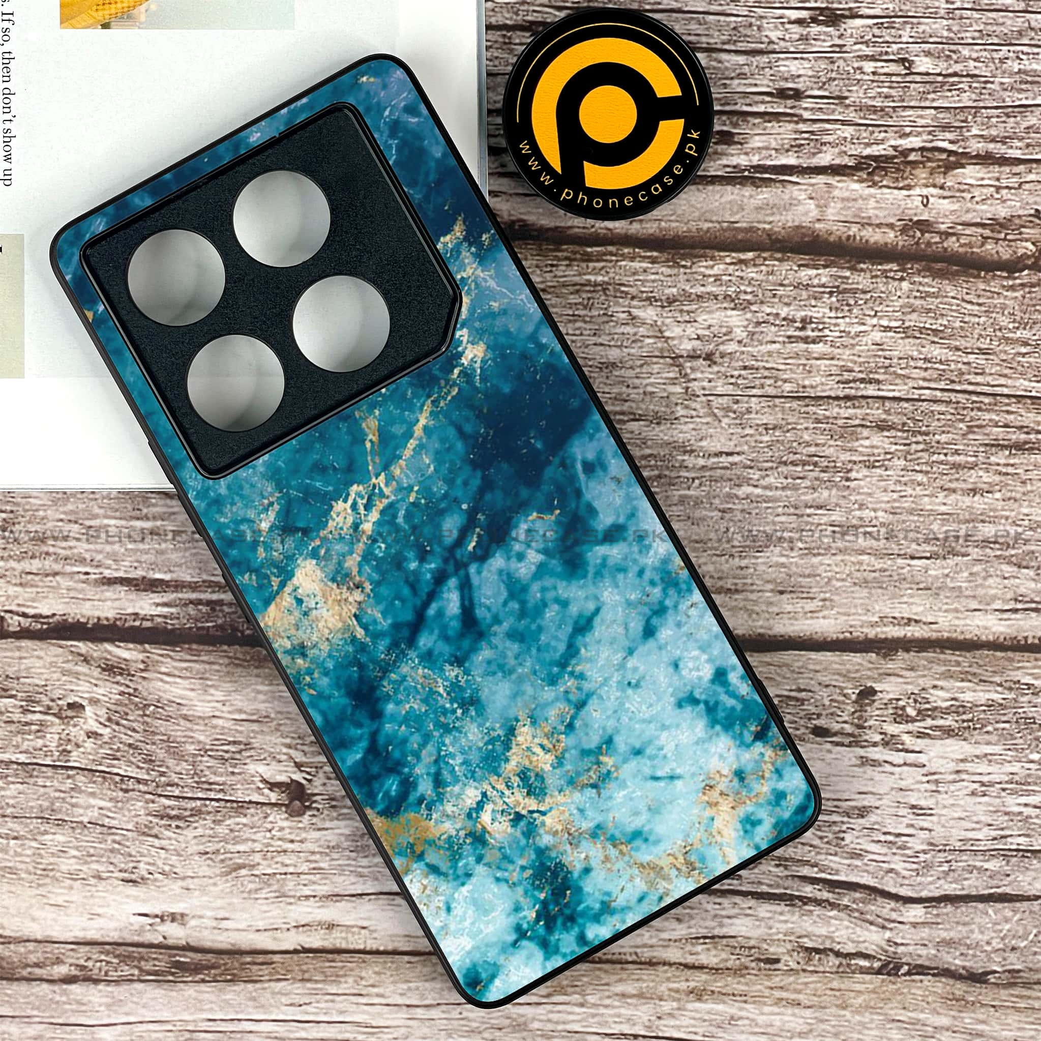 Infinix GT 20 Pro - Blue Marble Series - Premium Printed Glass soft Bumper shock Proof Case