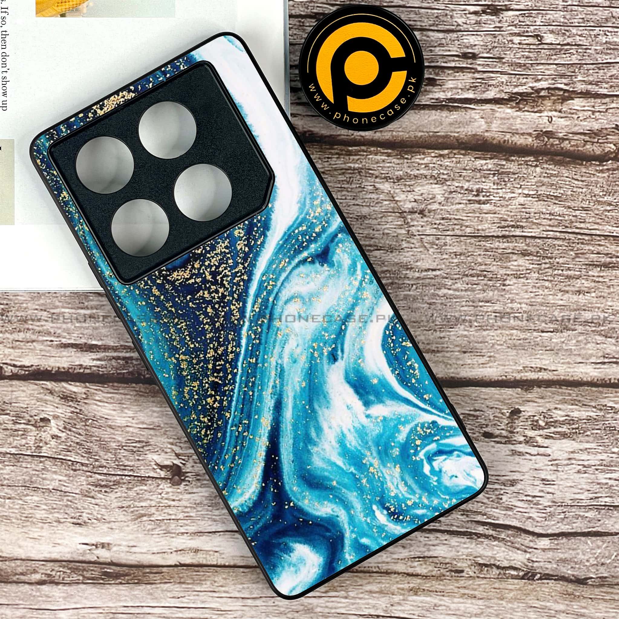 Infinix GT 20 Pro - Blue Marble Series - Premium Printed Glass soft Bumper shock Proof Case