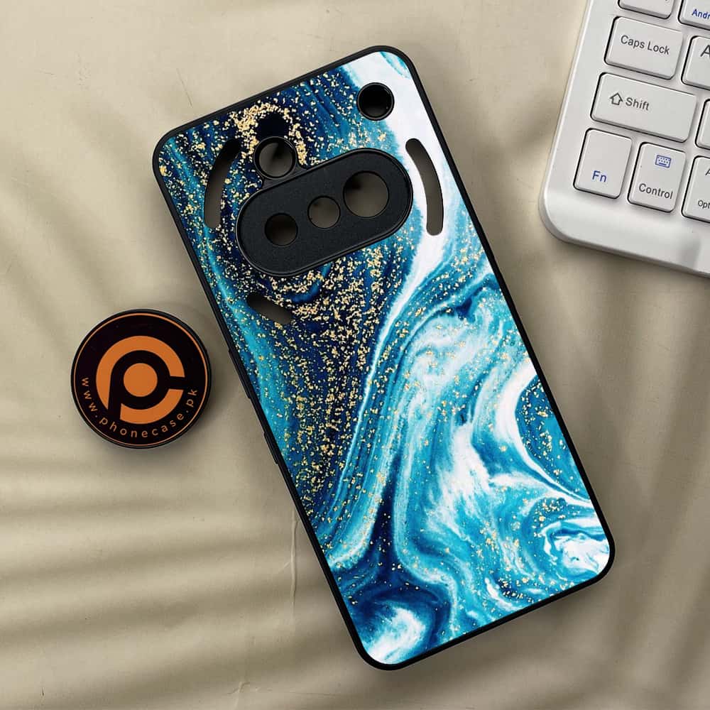 Nothing Phone 3a - Blue Marble Series - Premium Metal  Printed soft Bumper shock Proof Case