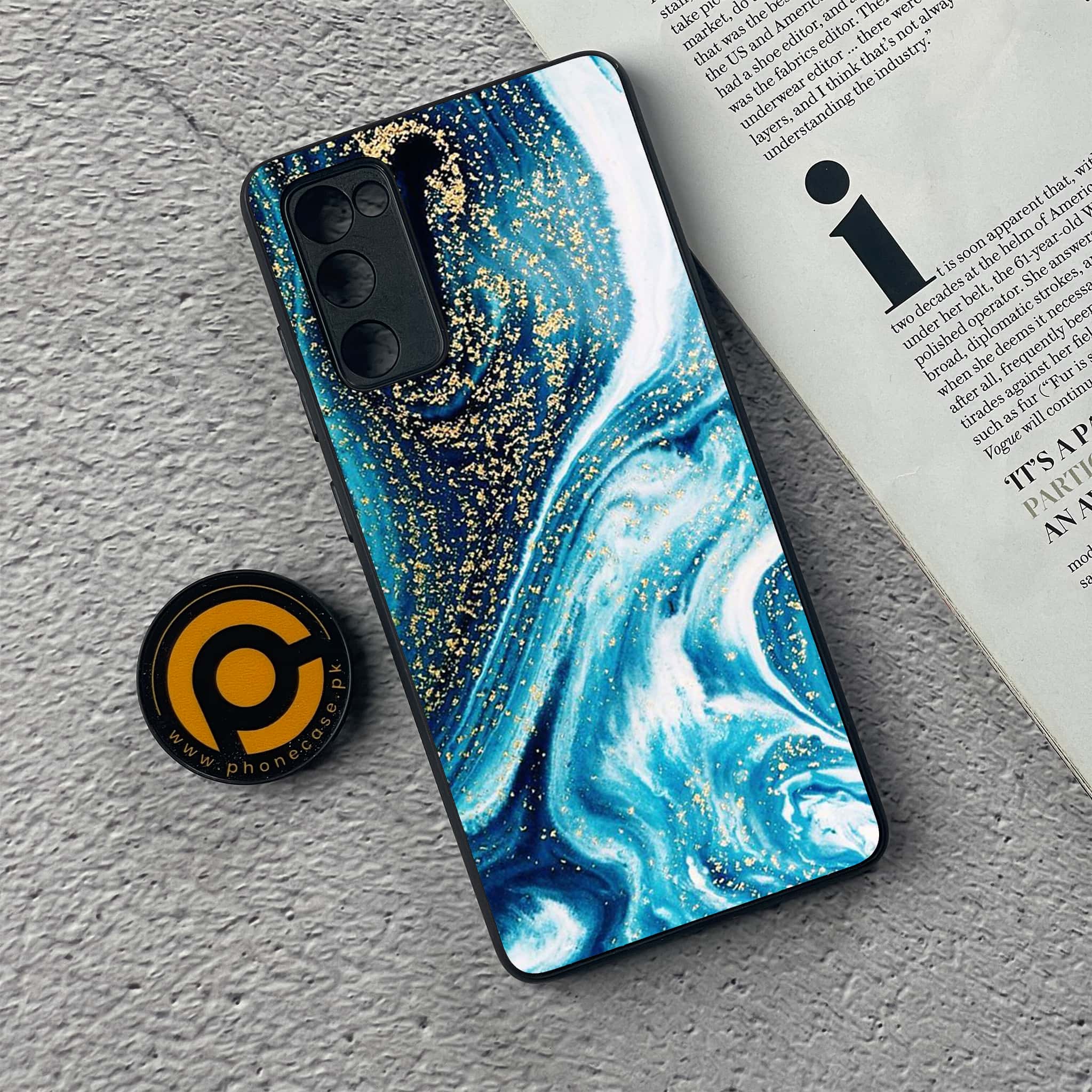 Samsung Galaxy S20 FE - Blue Marble Series - Premium Printed Glass soft Bumper shock Proof Case