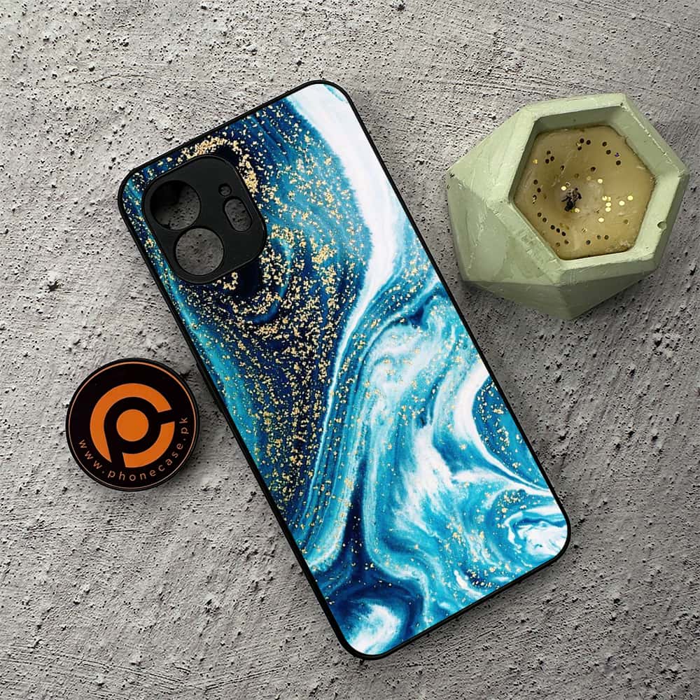 Nothing Phone 2 - Blue Marble Series - Premium Metal  Printed soft Bumper shock Proof Case