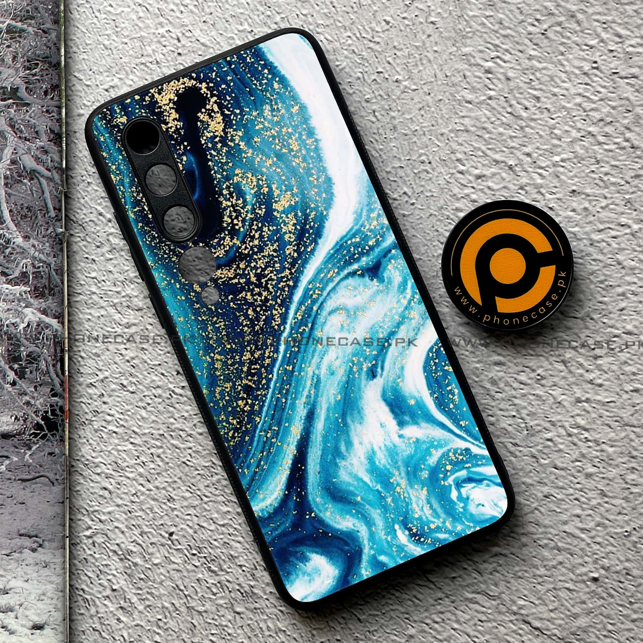 Xiaomi Mi 10 - Blue Marble Series - Premium Printed Glass soft Bumper shock Proof Case