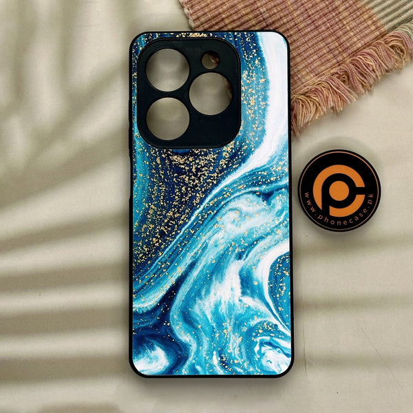 Tecno Spark GO 2024/ Smart 8/ Spark 20/ 20c/ Pop 8/ Hot 40i - Blue Marble Design 5 - Premium Metal Printed soft Bumper Shock Proof Case CS-7382