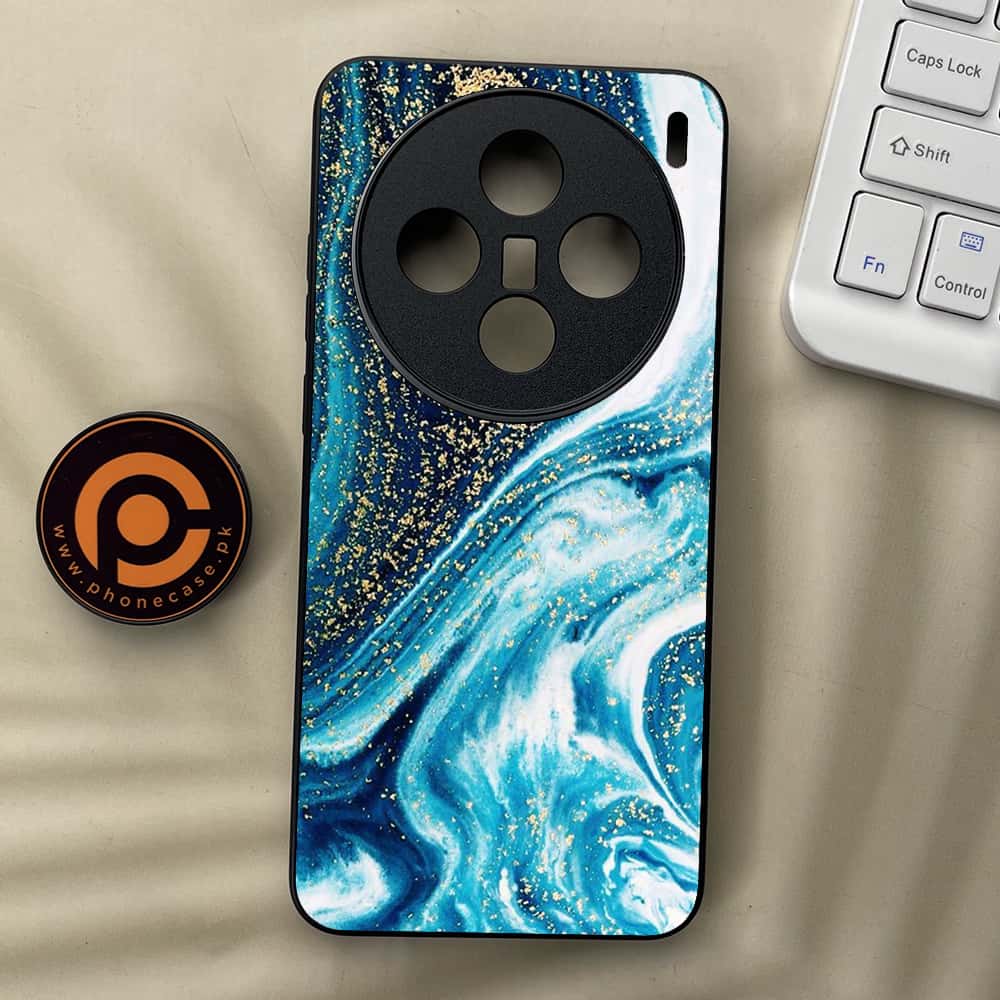 Vivo X200 - Blue Marble Series - Premium Metal  Printed soft Bumper shock Proof Case