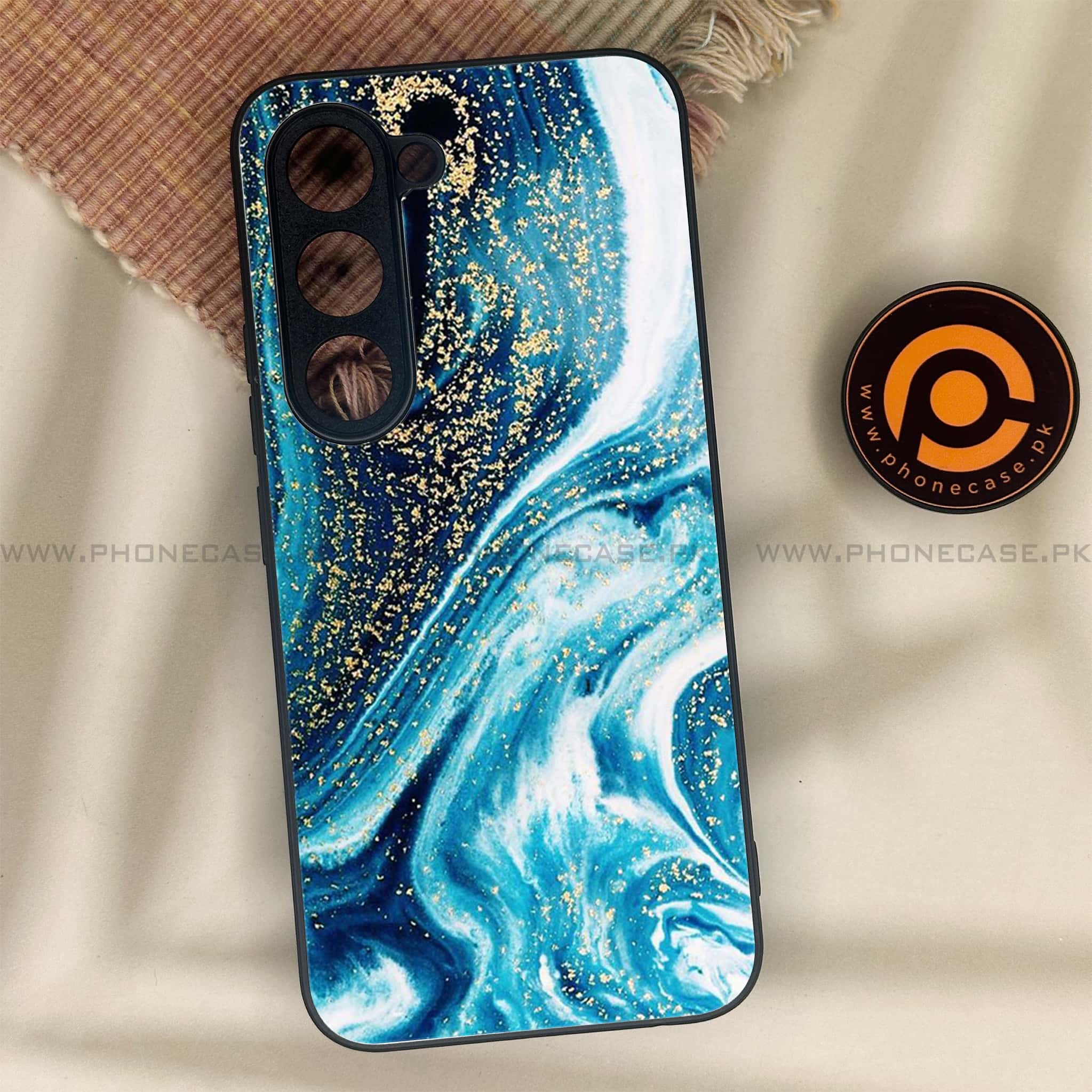 Tecno Spark 40 Pro - Blue Marble Series - Premium Metal Printed soft Bumper shock Proof Case