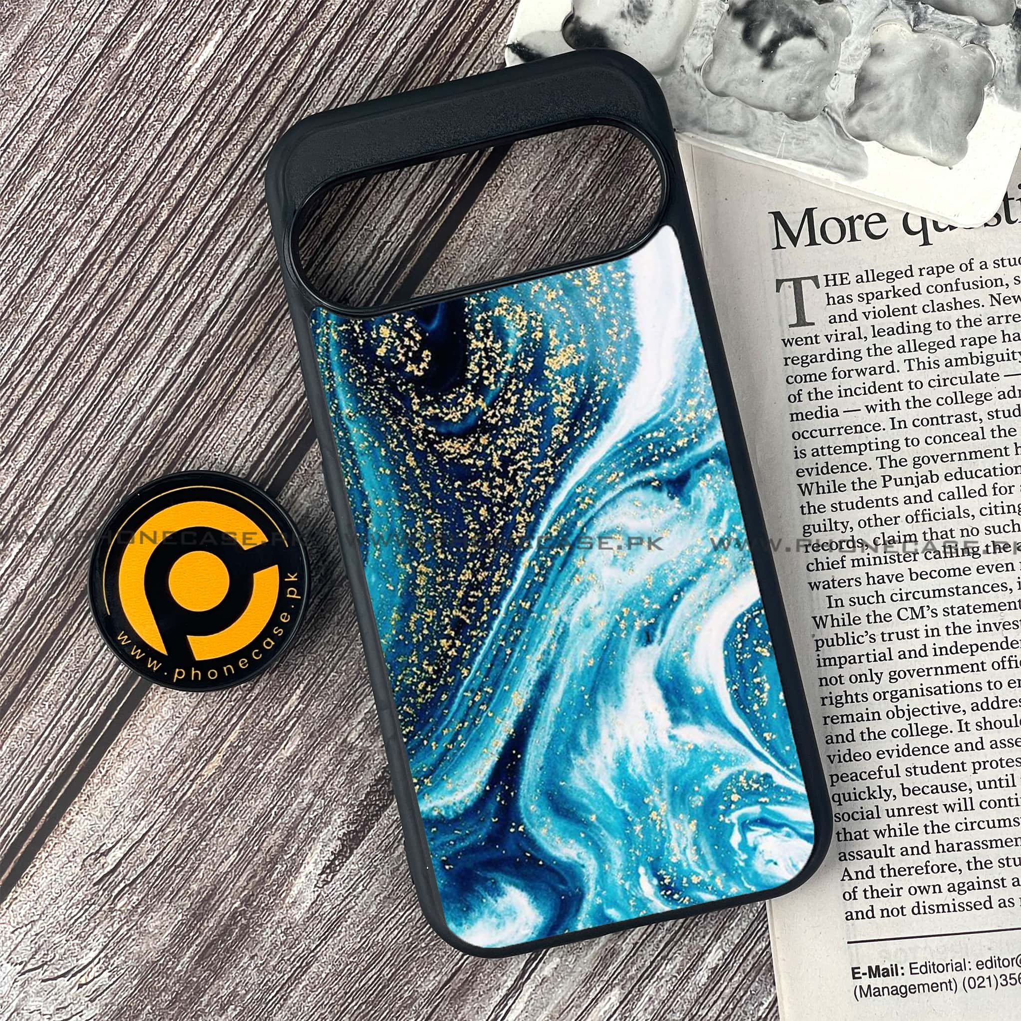 Google Pixel 9 Pro - Blue Marble Series - Premium Printed Glass soft Bumper shock Proof Case