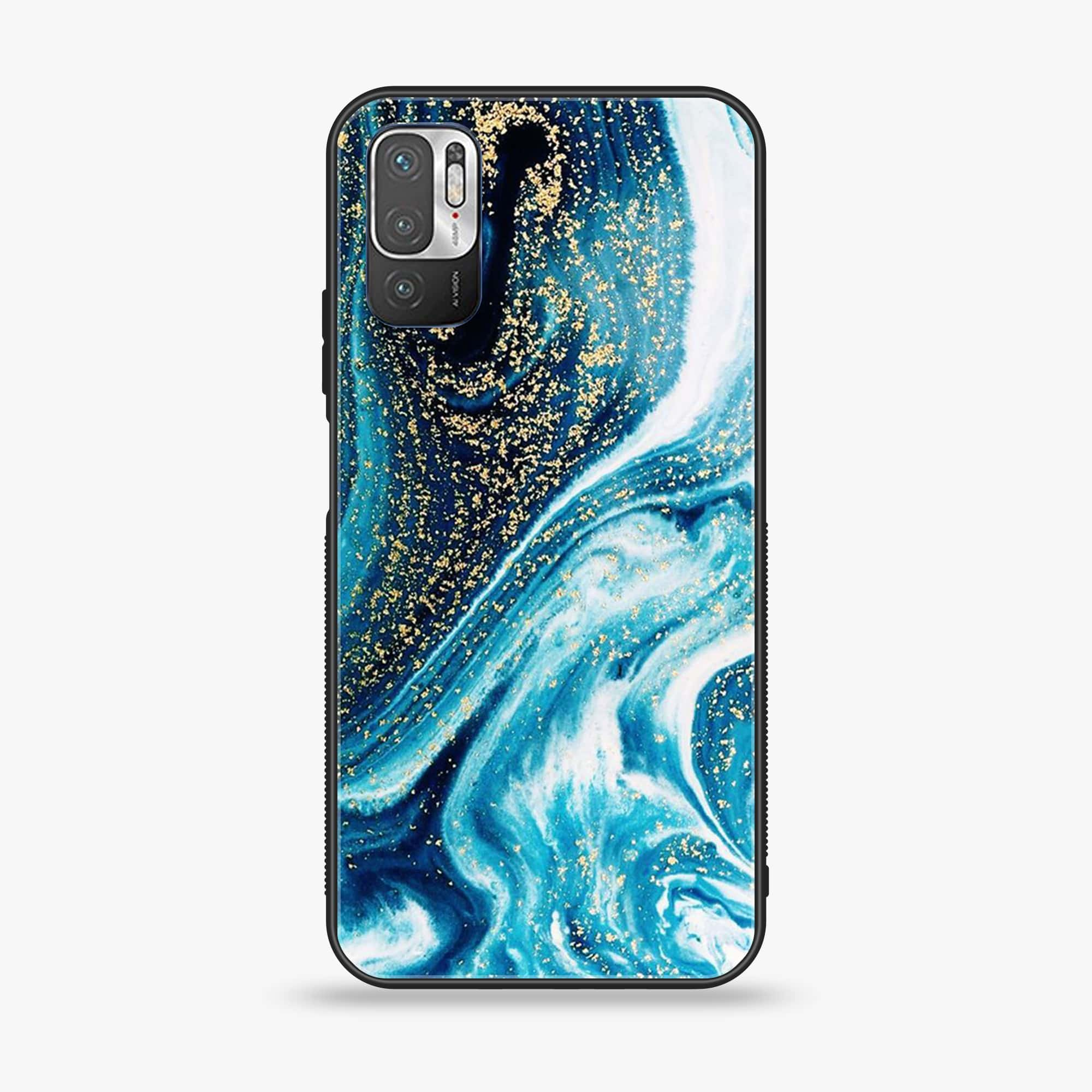 Xiaomi Redmi Note 10 5G - Blue Marble Series - Premium Printed Glass soft Bumper shock Proof Case