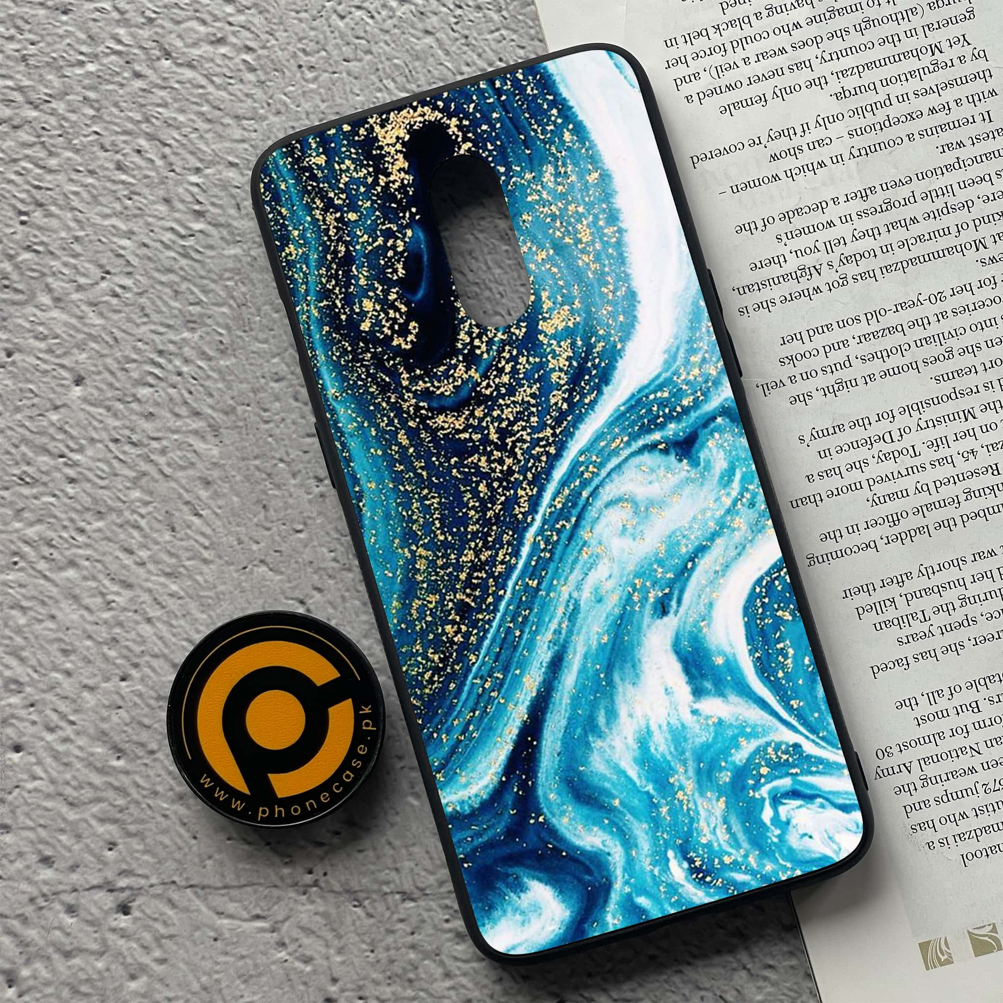 OnePlus 7 - Blue Marble Series - Premium Printed Glass soft Bumper shock Proof Case