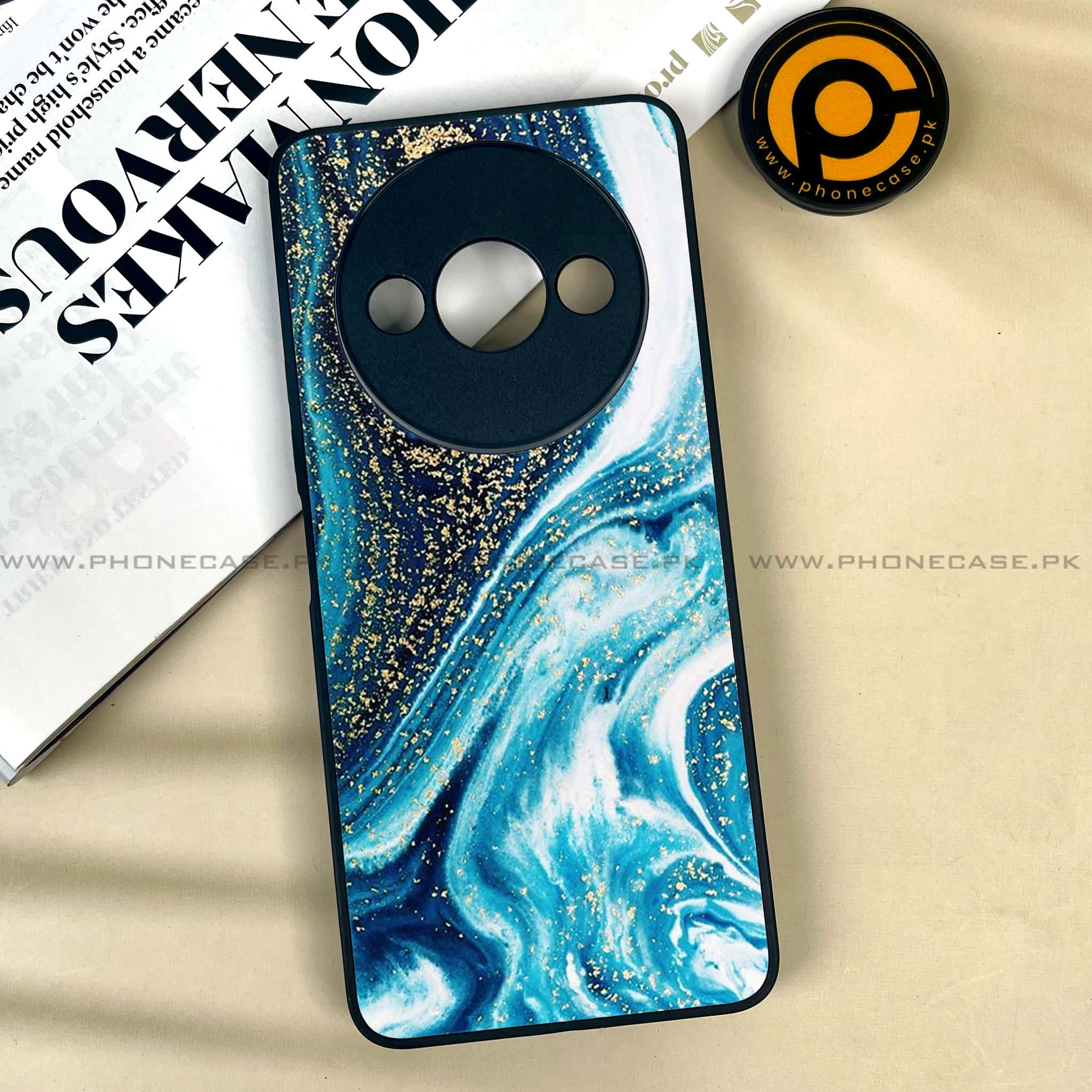 Xiaomi Redmi A3x - Blue Marble Series - Premium Printed Metal soft Bumper shock Proof Case