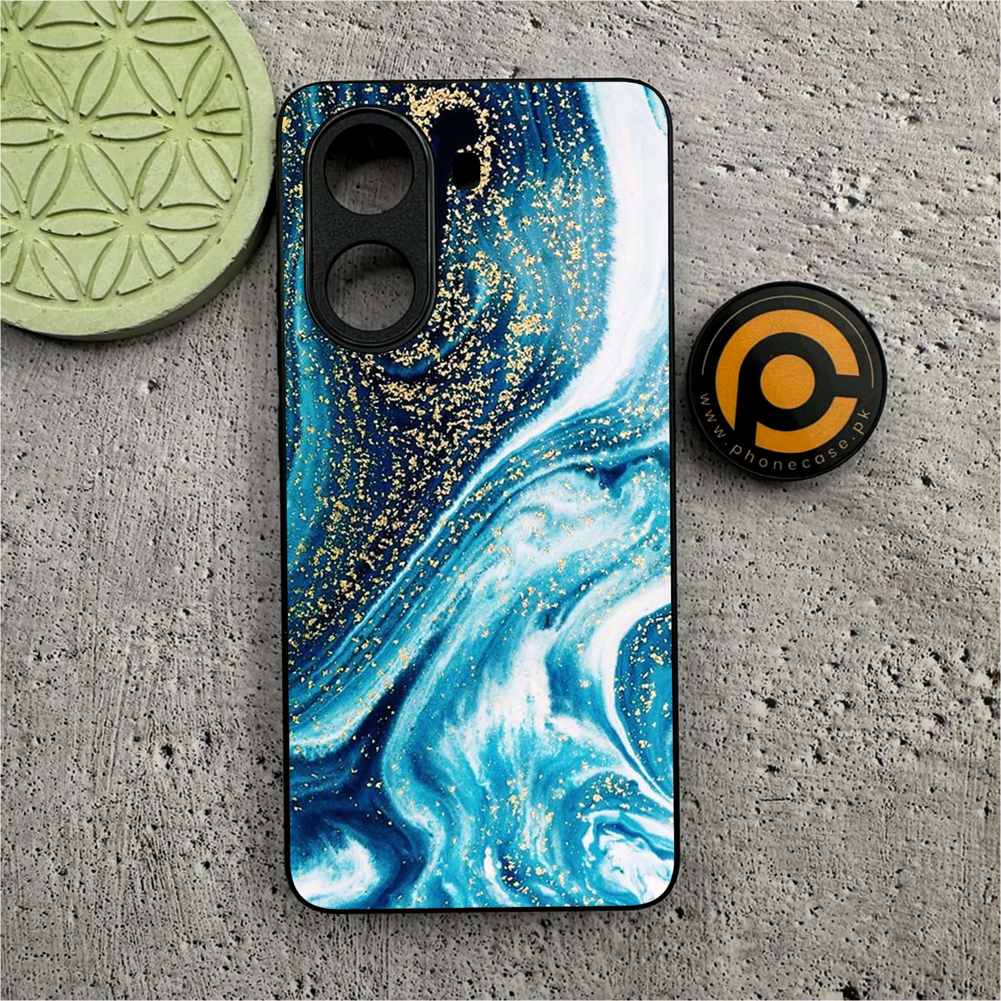 Xiaomi Redmi Turbo 4 - Blue Marble Series - Premium Metal Printed soft Bumper shock Proof Case