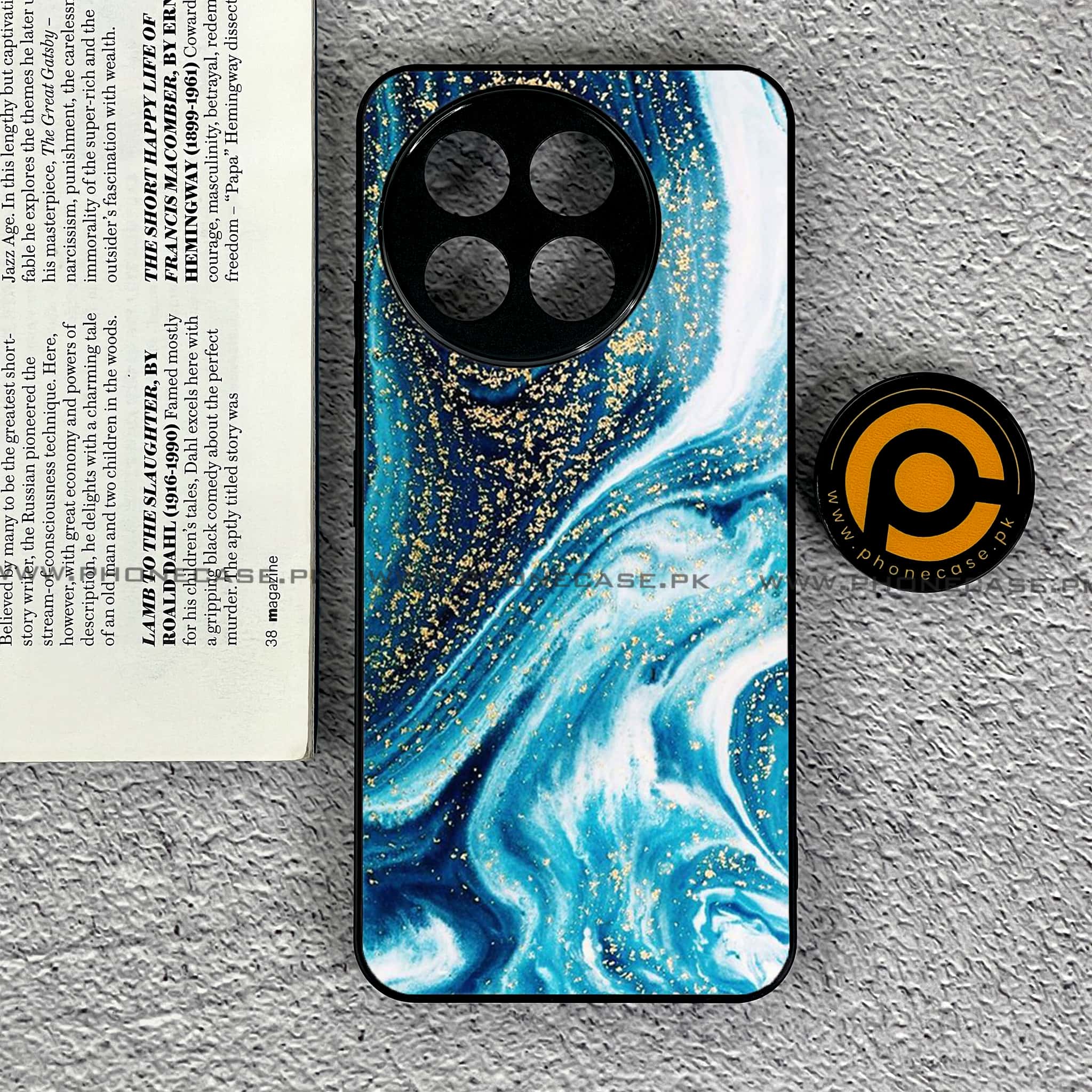 OnePlus 13R - Blue Marble Series - Premium Printed Glass soft Bumper shock Proof Case