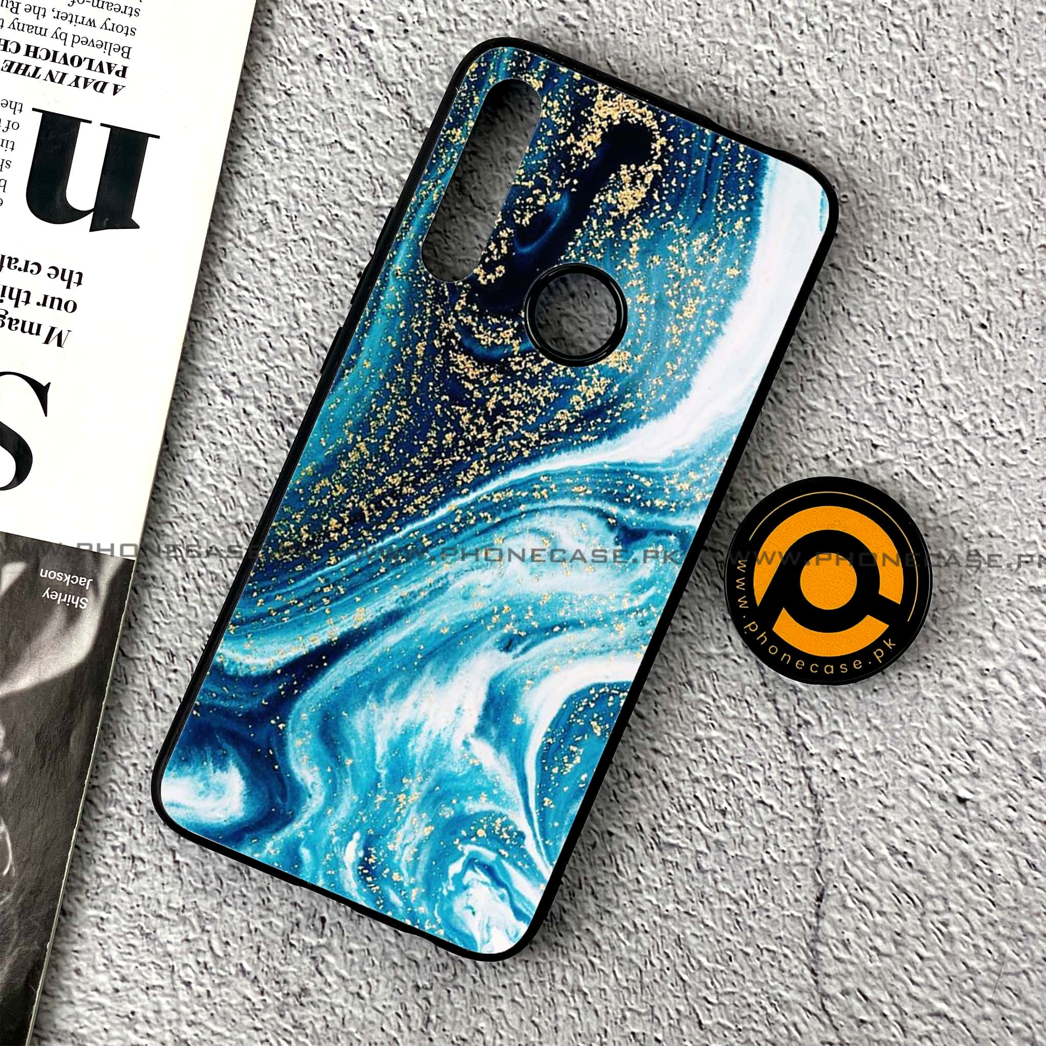 Huawei Y9 Prime (2019) - Blue Marble Series - Premium Printed Glass soft Bumper shock Proof Case