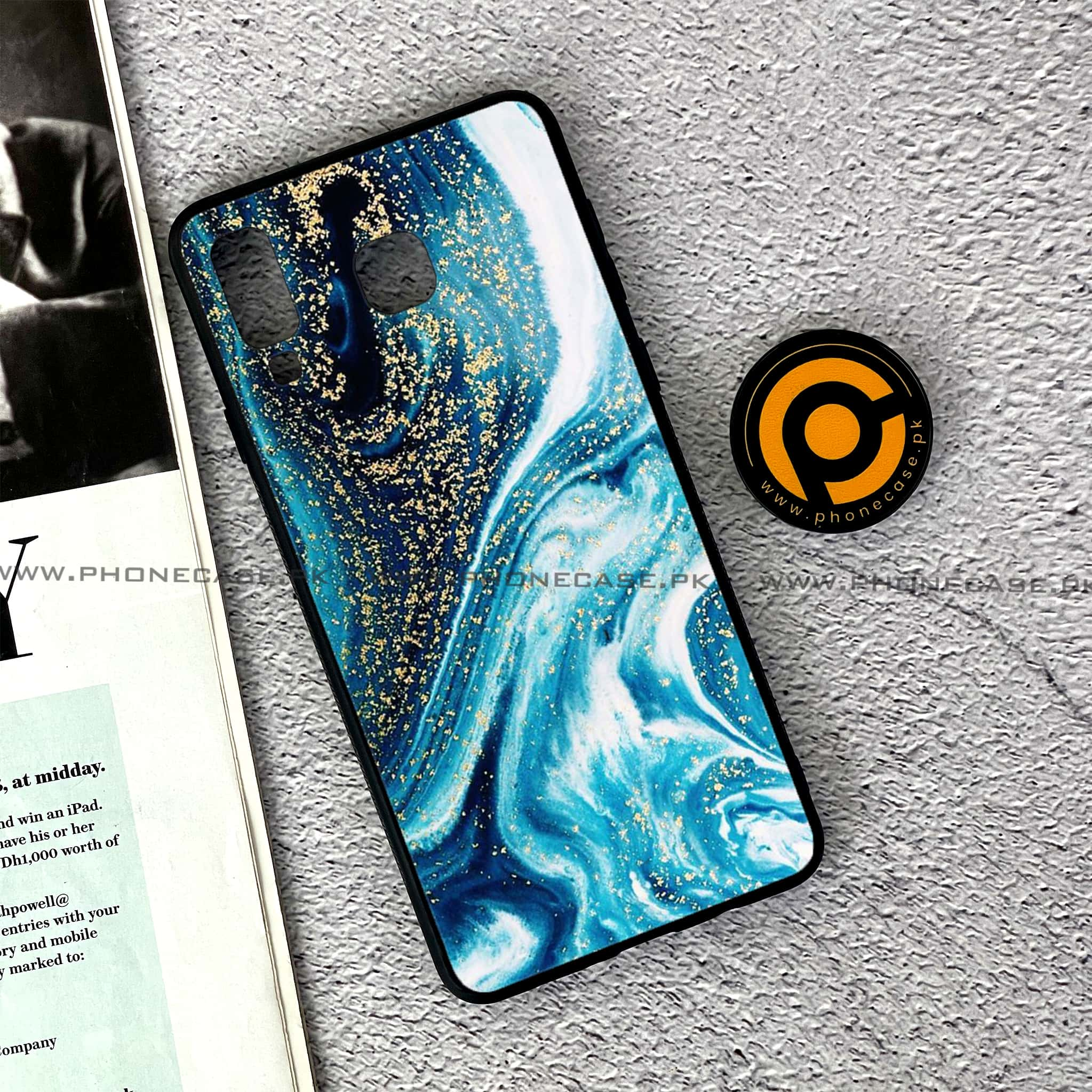 Samsung Galaxy A8 Star(A9 Star) - Blue Marble Series - Premium Printed Glass soft Bumper shock Proof Case