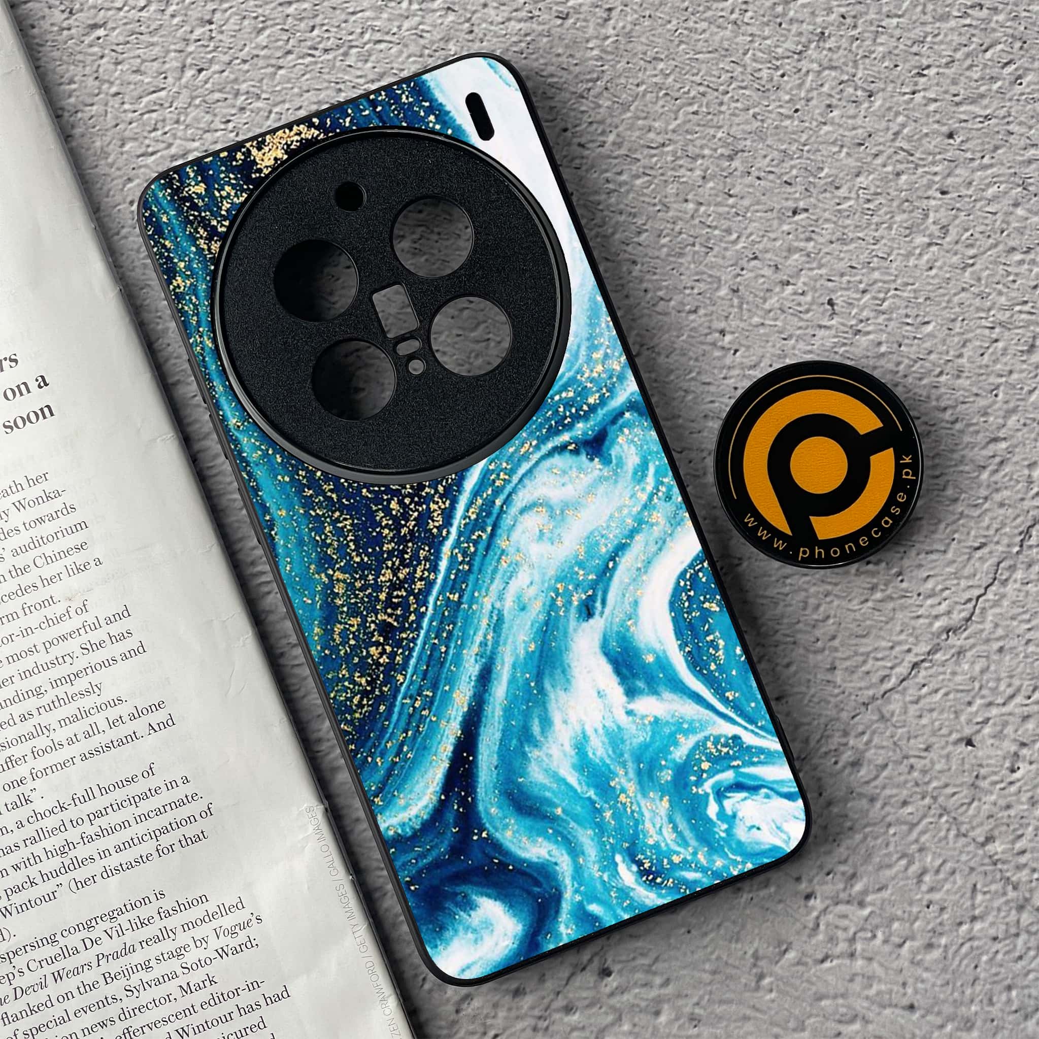 Vivo X200 Pro - Blue Marble Series - Premium Metal  Printed soft Bumper shock Proof Case