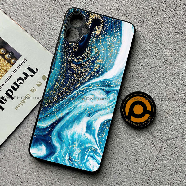 Samsung Galaxy A05 - Blue Marble Design 5 - Premium Metal Printed soft Bumper shock Proof Case CS-34449