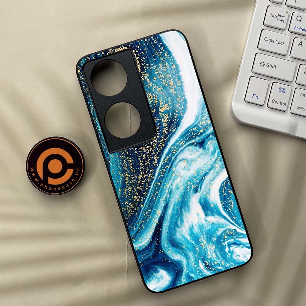 Honor X7b - Blue Marble Series - Premium Metal  Printed soft Bumper shock Proof Case