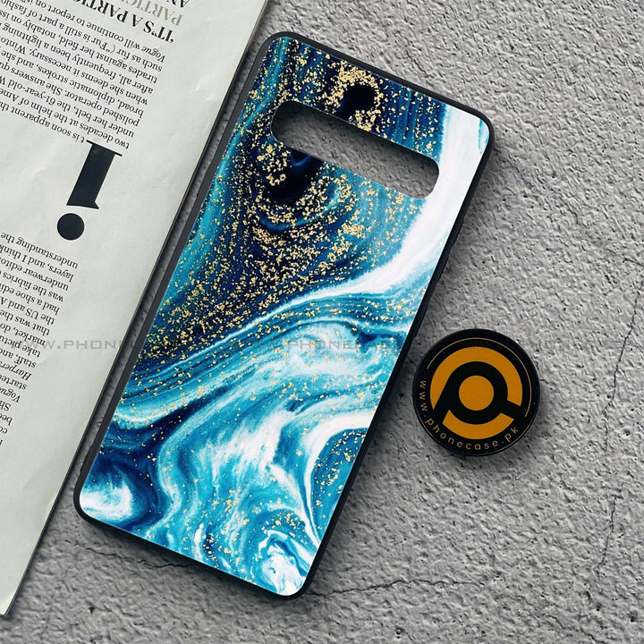 Samsung Galaxy S10 5G - Blue Marble Design 5- Premium Metal  Printed soft Bumper shock Proof Case CS-28994