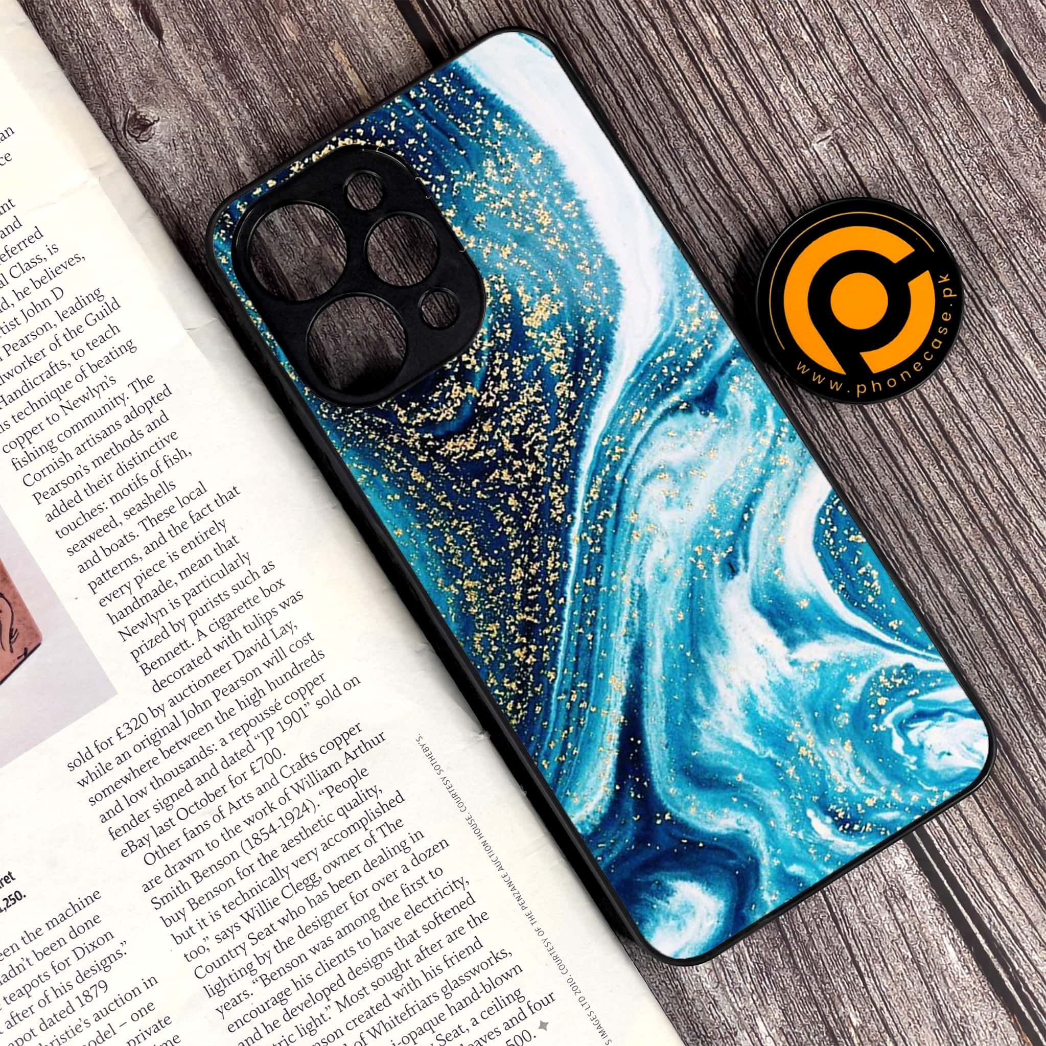 Xiaomi Redmi 12 - Blue Marble Series - Premium Printed Glass soft Bumper shock Proof Case