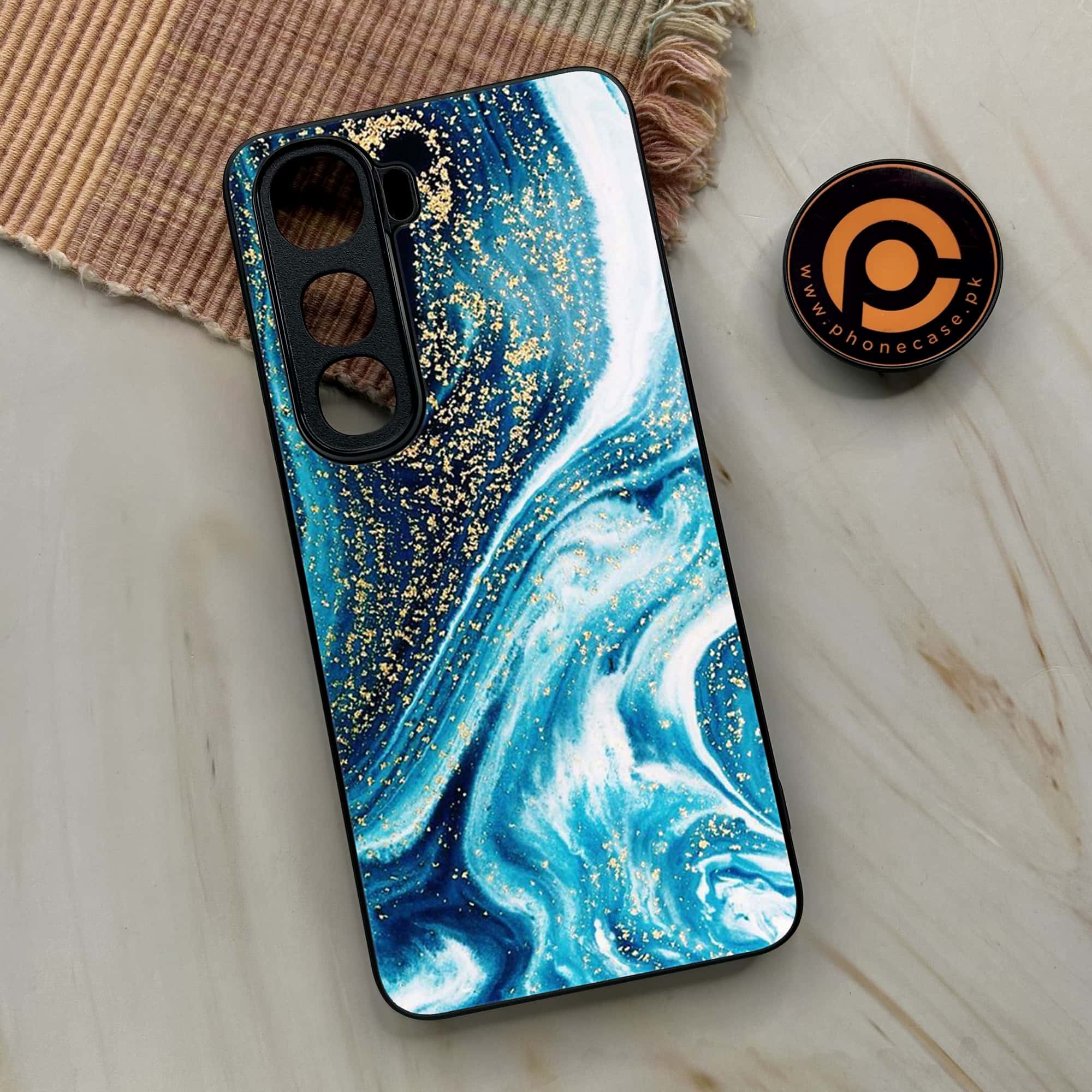 Vivo Y400 - Blue Marble Series - Premium Metal Printed soft Bumper shock Proof Case