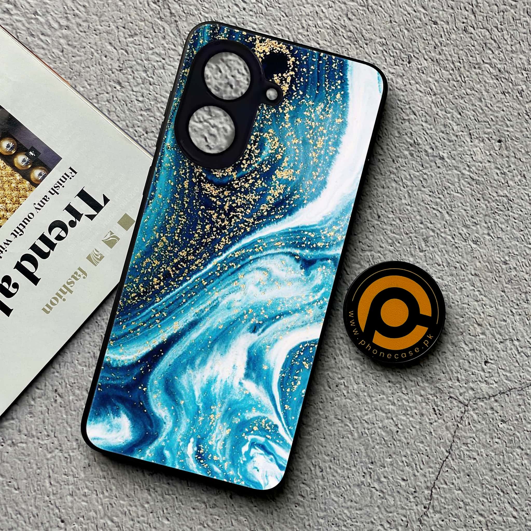 Xiaomi Redmi A5 - Blue Marble Series - Premium Metal Printed soft Bumper shock Proof Case