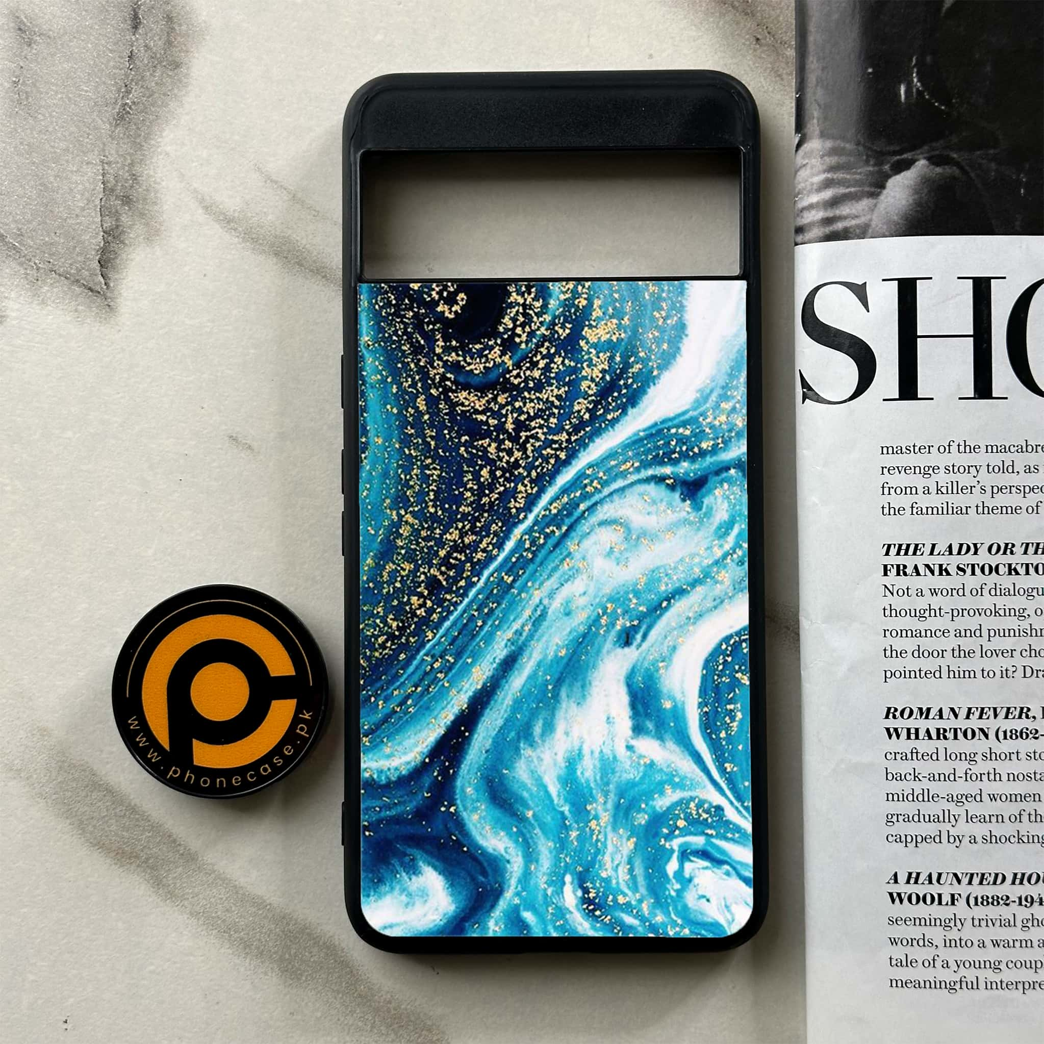 Google Pixel 8 Pro - Blue Marble Series - Premium Printed Glass soft Bumper shock Proof Case