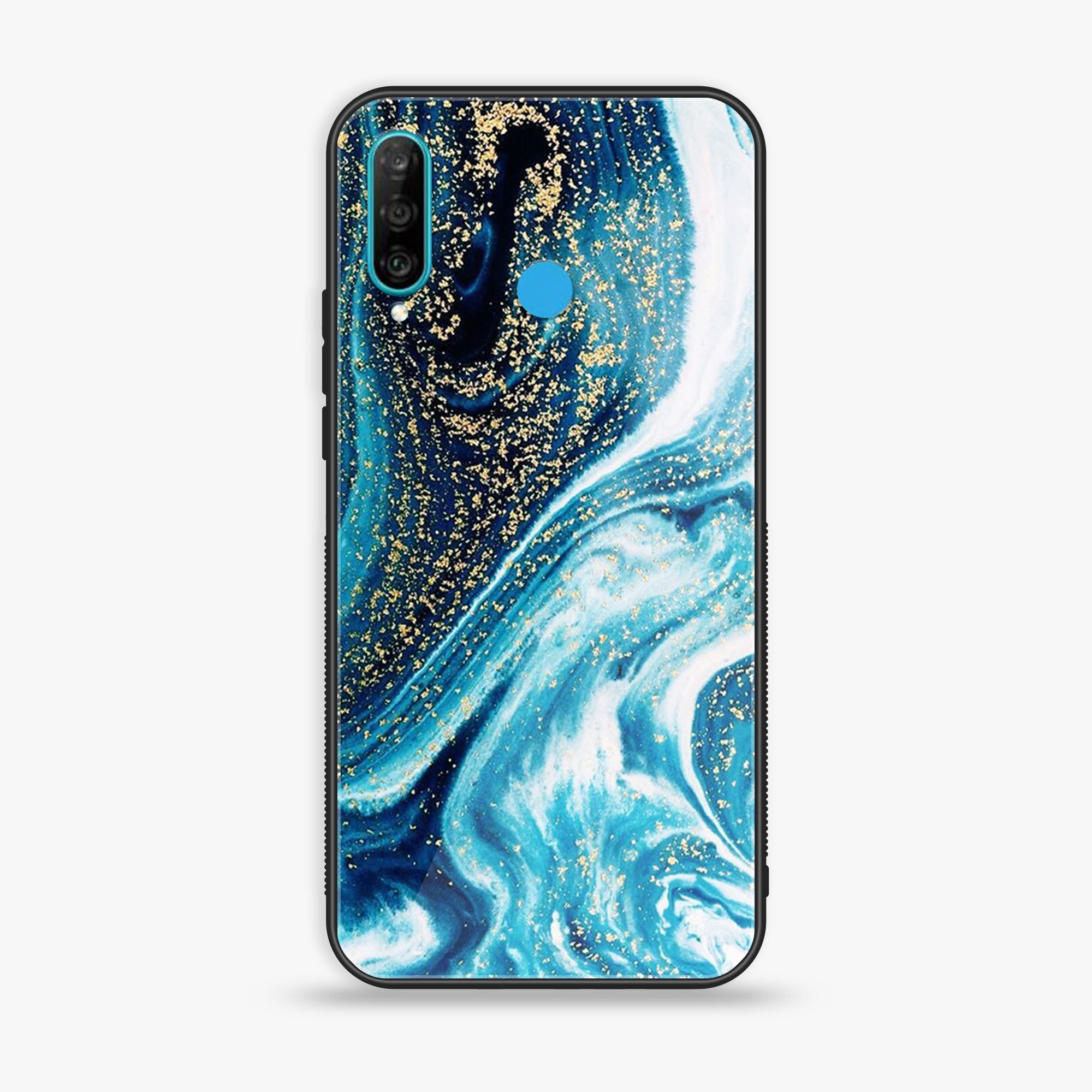 Huawei P30 lite - Blue Marble Series - Premium Printed Glass soft Bumper shock Proof Case