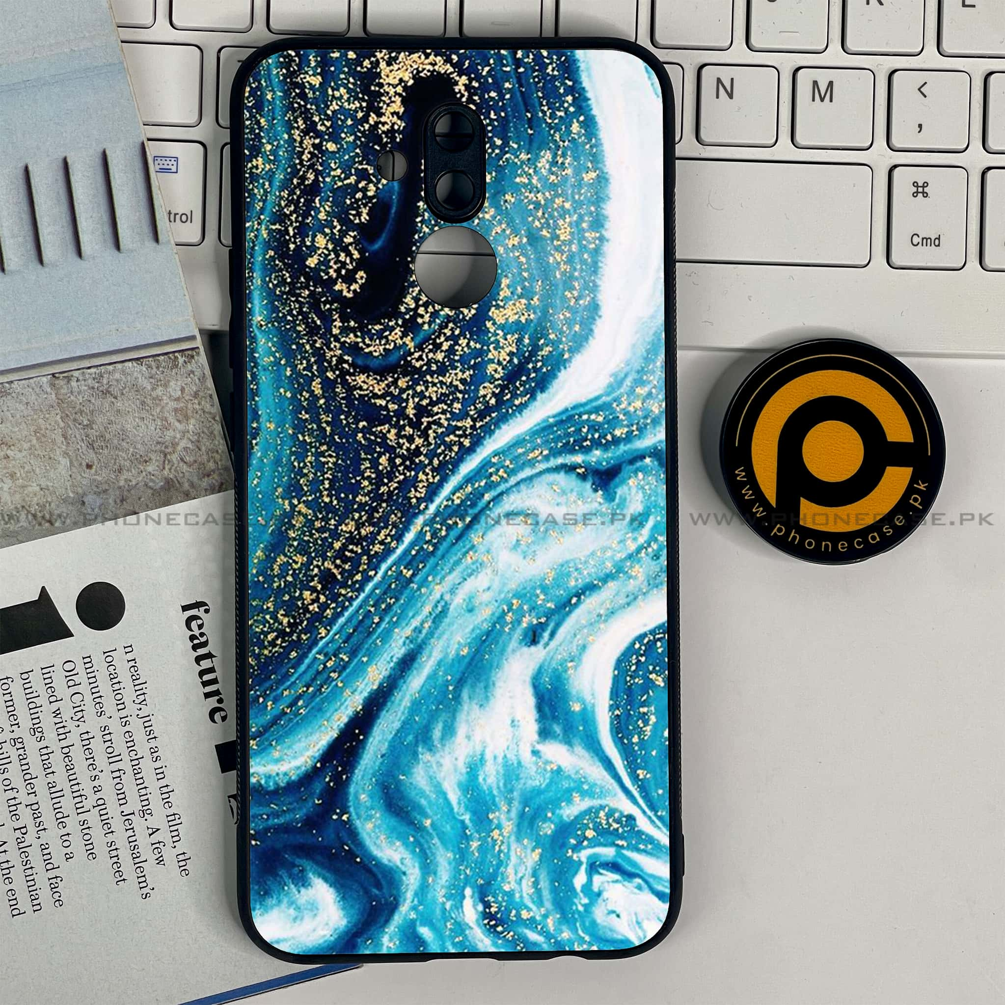 Huawei Mate 20 Lite - Blue Marble Series - Premium Printed Glass soft Bumper shock Proof Case