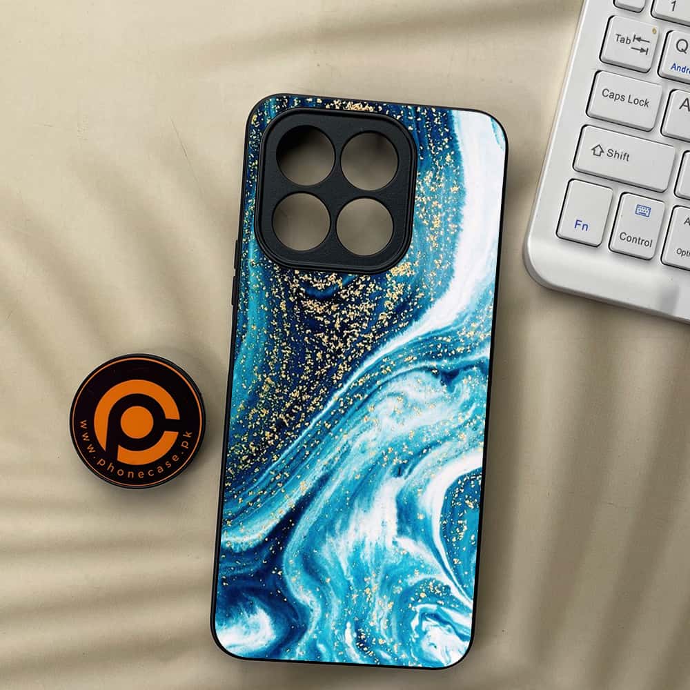 Honor X5b Plus - Blue Marble Series - Premium Metal  Printed soft Bumper shock Proof Case