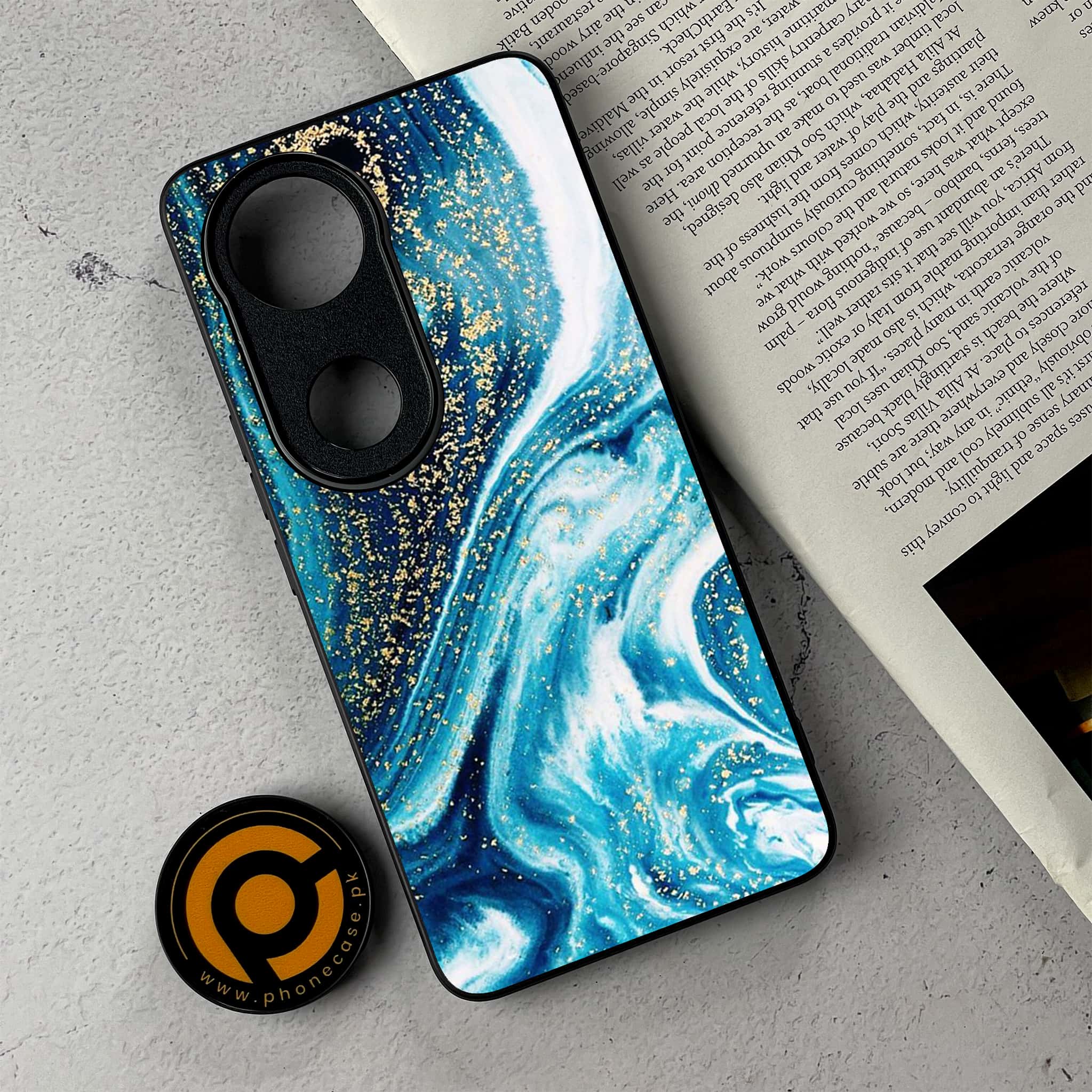 Vivo V50 - Blue Marble Series - Premium Metal Printed Soft Bumper Shockproof Case